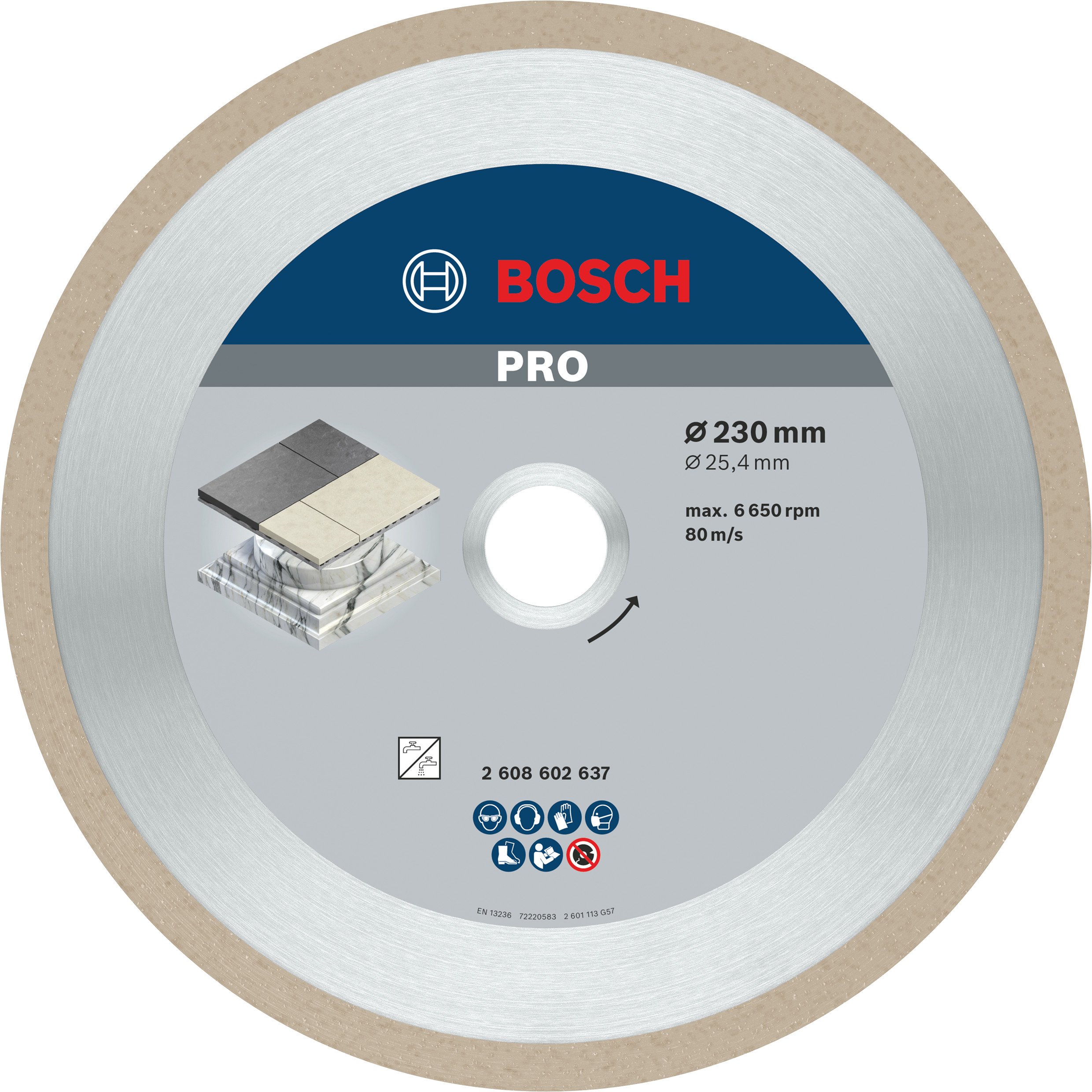 Bosch Accessoires Diamantdoorslijpschijf Best for Ceramic 230 x 25,40 x 2,4 x 10 mm 1st - 2608602637