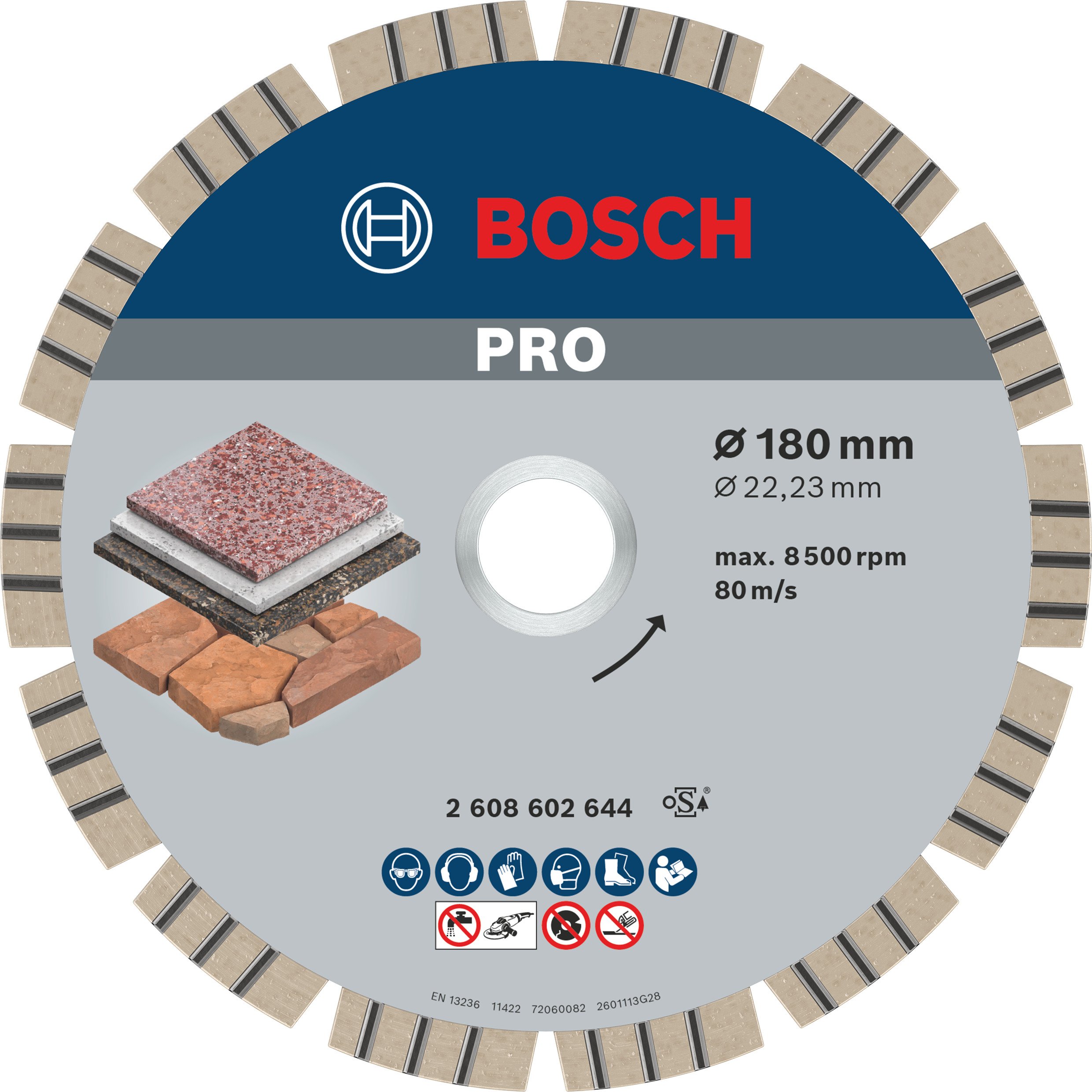 Bosch Accessoires Diamantdoorslijpschijf Best for Stone 180 x 22,23 x 2,4 x 12 mm 1st - 2608602644