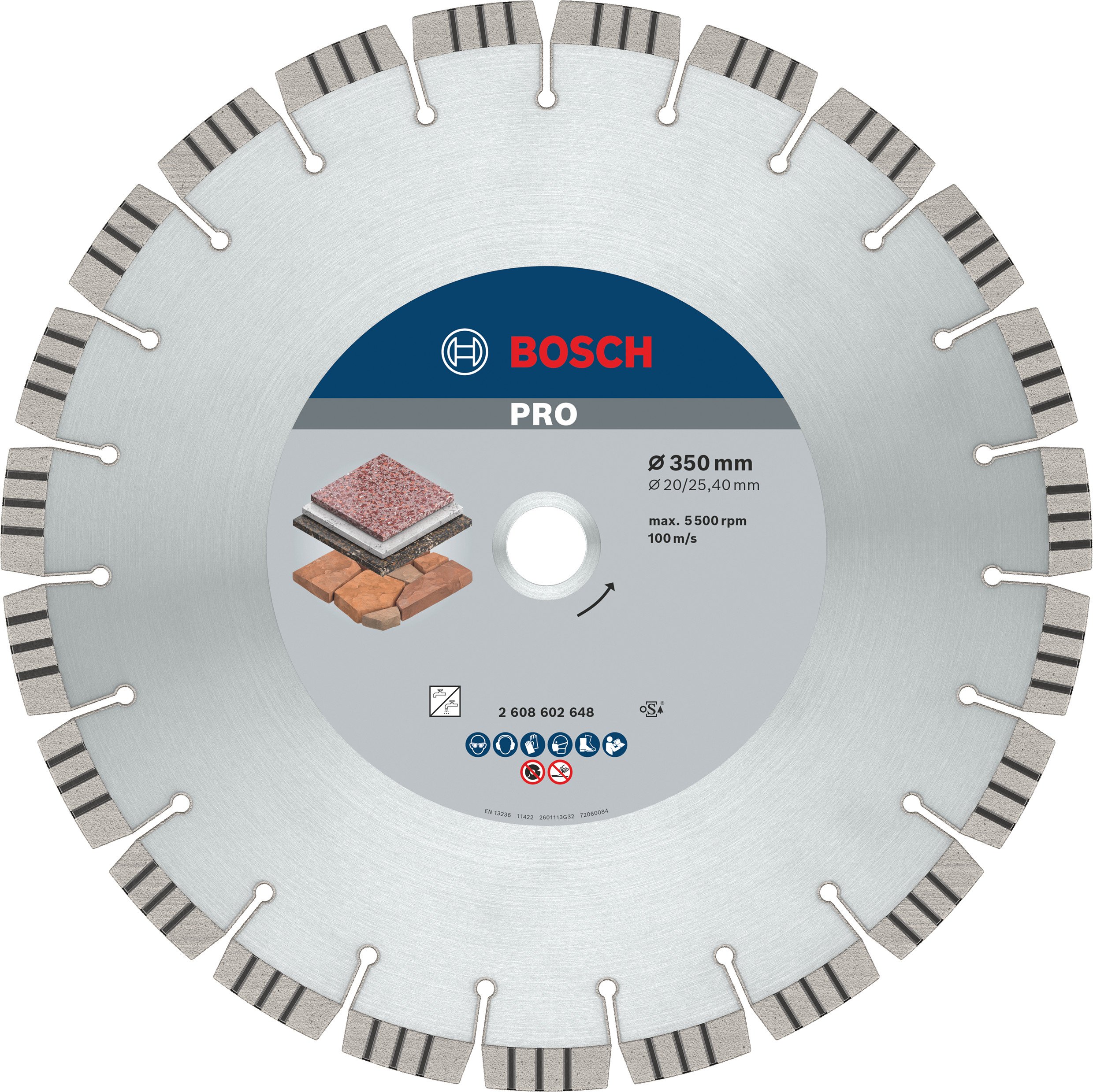 Bosch Accessoires Diamantdoorslijpschijf Best for Stone 350 x 20,00+25,40 x 3,2 x 15 mm 1st - 2608602648