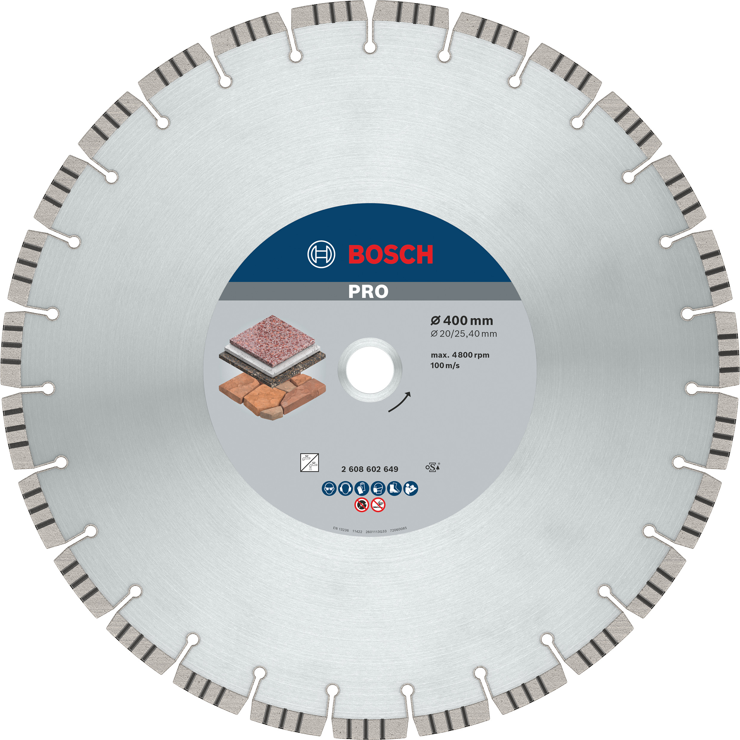 Bosch Accessoires Diamantdoorslijpschijf Best for Stone 400 x 20,00+25,40 x 3,2 x 12 mm 1st - 2608602649