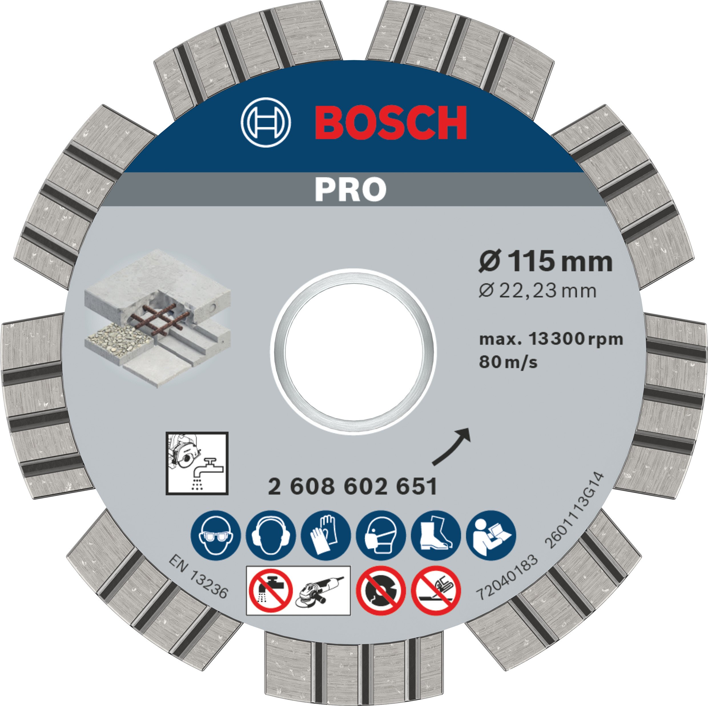Bosch Accessoires Diamantdoorslijpschijf Best for Concrete 115 x 22,23 x 2,2 x 12 mm 1st - 2608602651