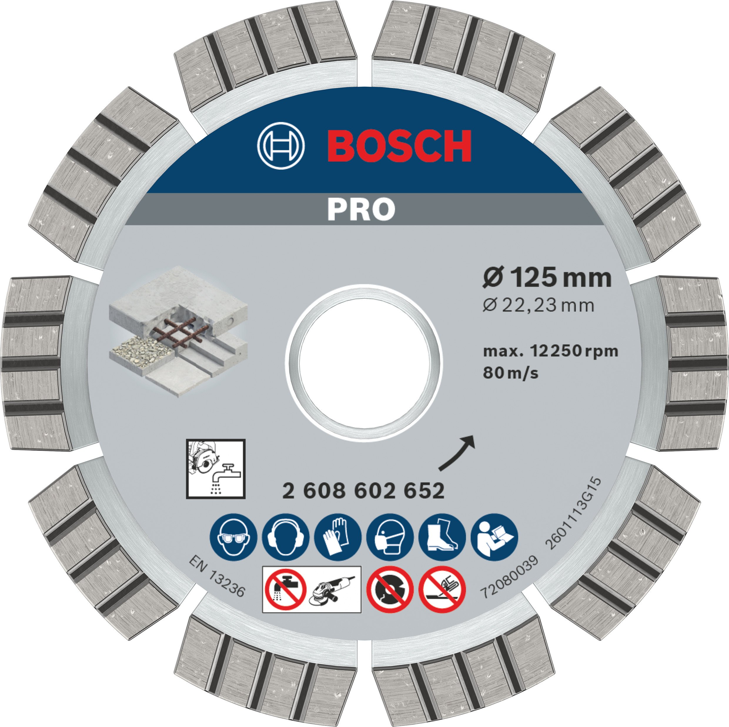 Bosch Accessoires Diamantdoorslijpschijf Best for Concrete 125 x 22,23 x 2,2 x 12 mm 1st - 2608602652