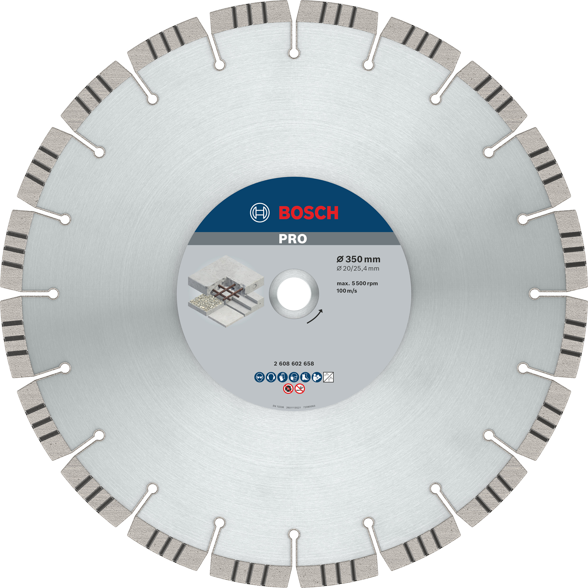 Bosch Accessoires Diamantdoorslijpschijf Best for Concrete 350 x 20,00+25,40 x 3,2 x 15 mm 1st - 2608602658