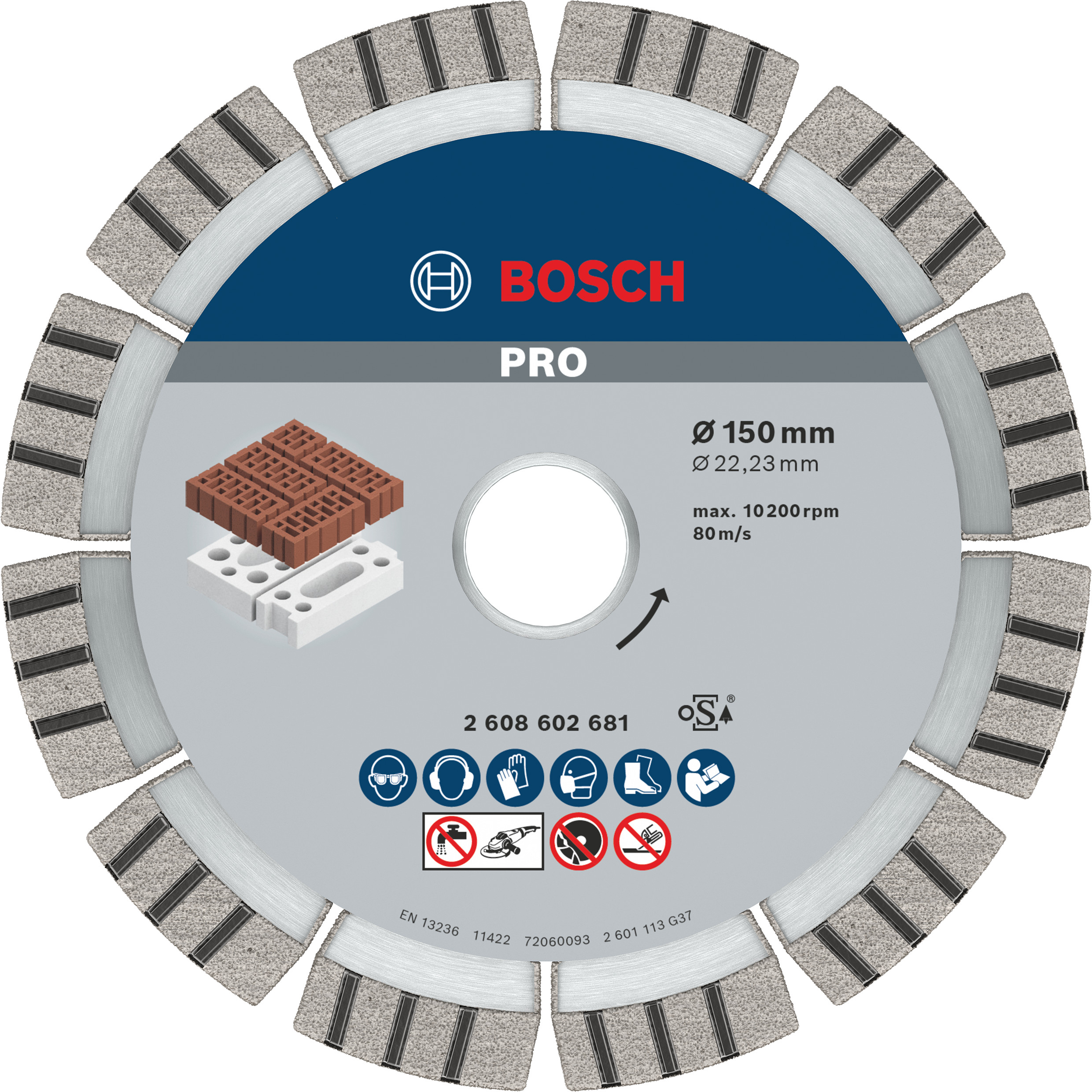 Bosch Accessoires Diamantdoorslijpschijf Best for Abrasive 150 x 22,23 x 2,4 x 12 mm 1st - 2608602681
