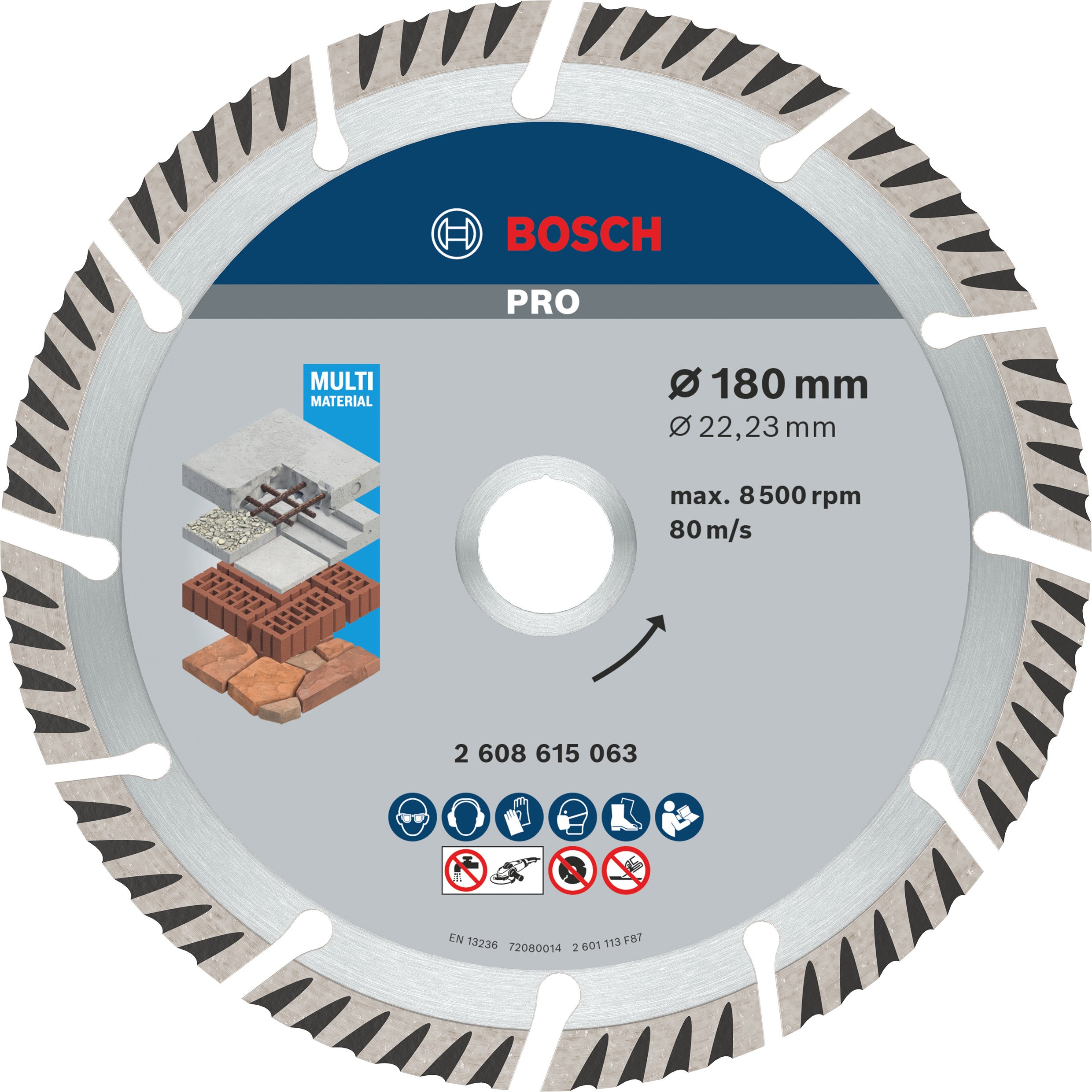 Bosch Accessoires Diamantdoorslijpschijf | Standard for Universal | 180X22,23 - 2608615063