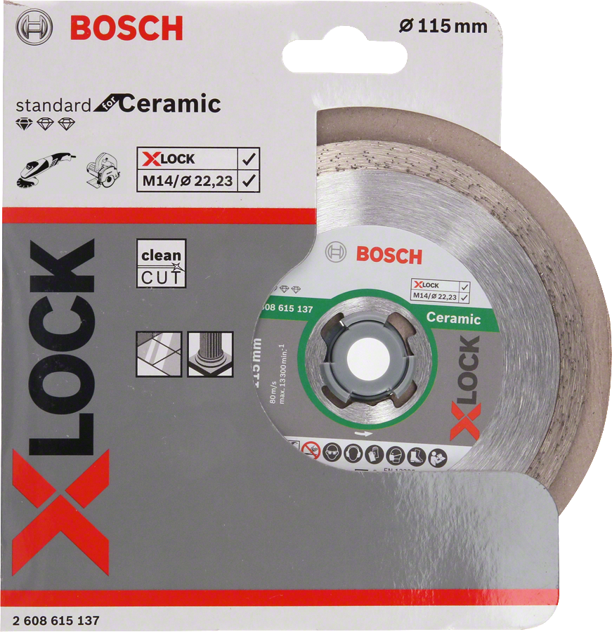 Bosch Accessoires X-LOCK Diamantschijf Standard for Ceramic 115 x 22,23 x 1,6 x 7 mm - 1 stuk(s) - 2608615137