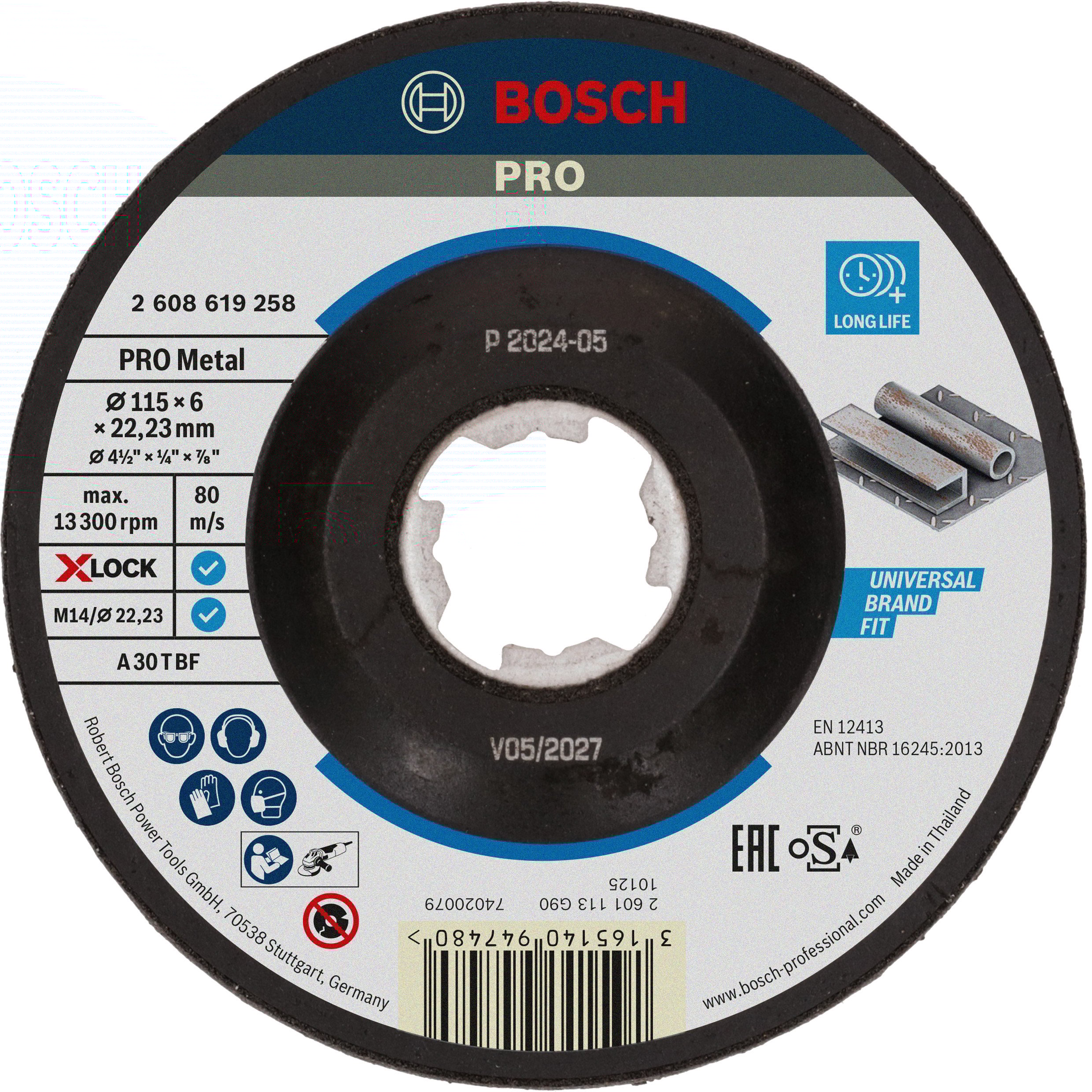 Bosch Accessoires X-LOCK Afbraamschijf Expert for Metal 115x6x22.23mm, gebogen - 1 stuk(s) - 2608619258