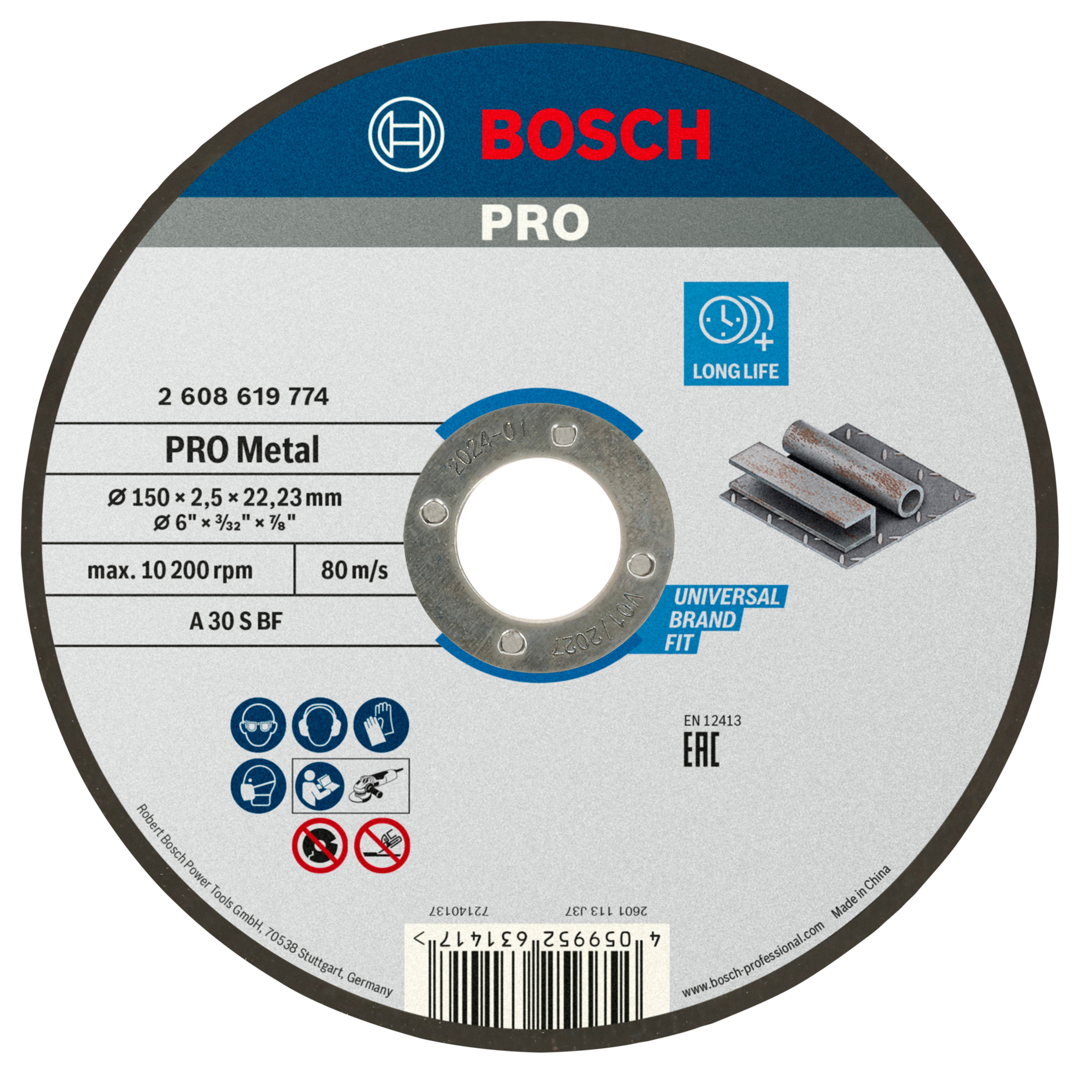 Bosch Accessoires Doorslijpschijf Metaal 150X2.5mm - 2608619774