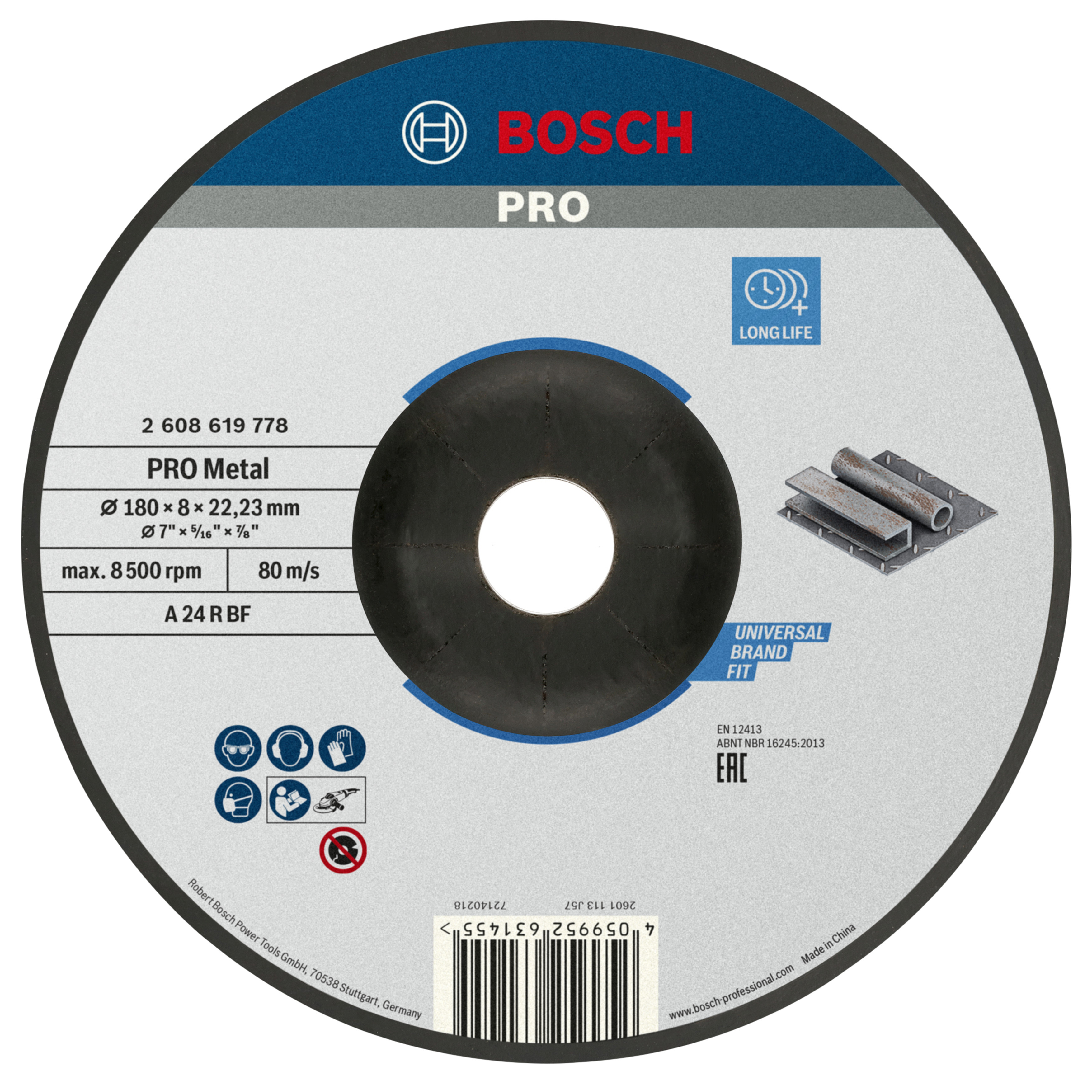 Bosch Accessoires Afbraamschijf Metaal 180X8mm - 2608619778