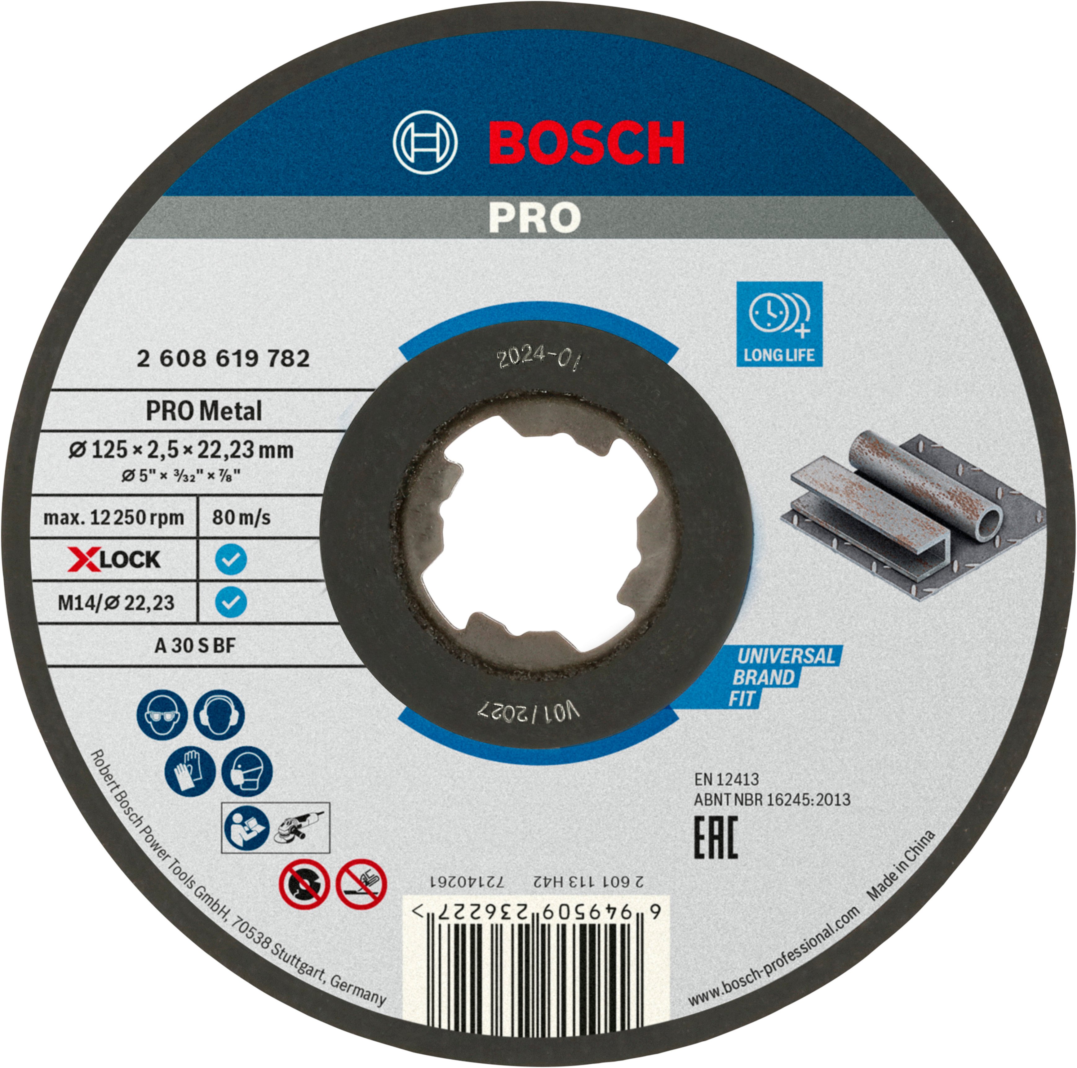 Bosch Accessoires Doorslijpschijf Metaal X-Lock 125X2.5mm - 2608619782