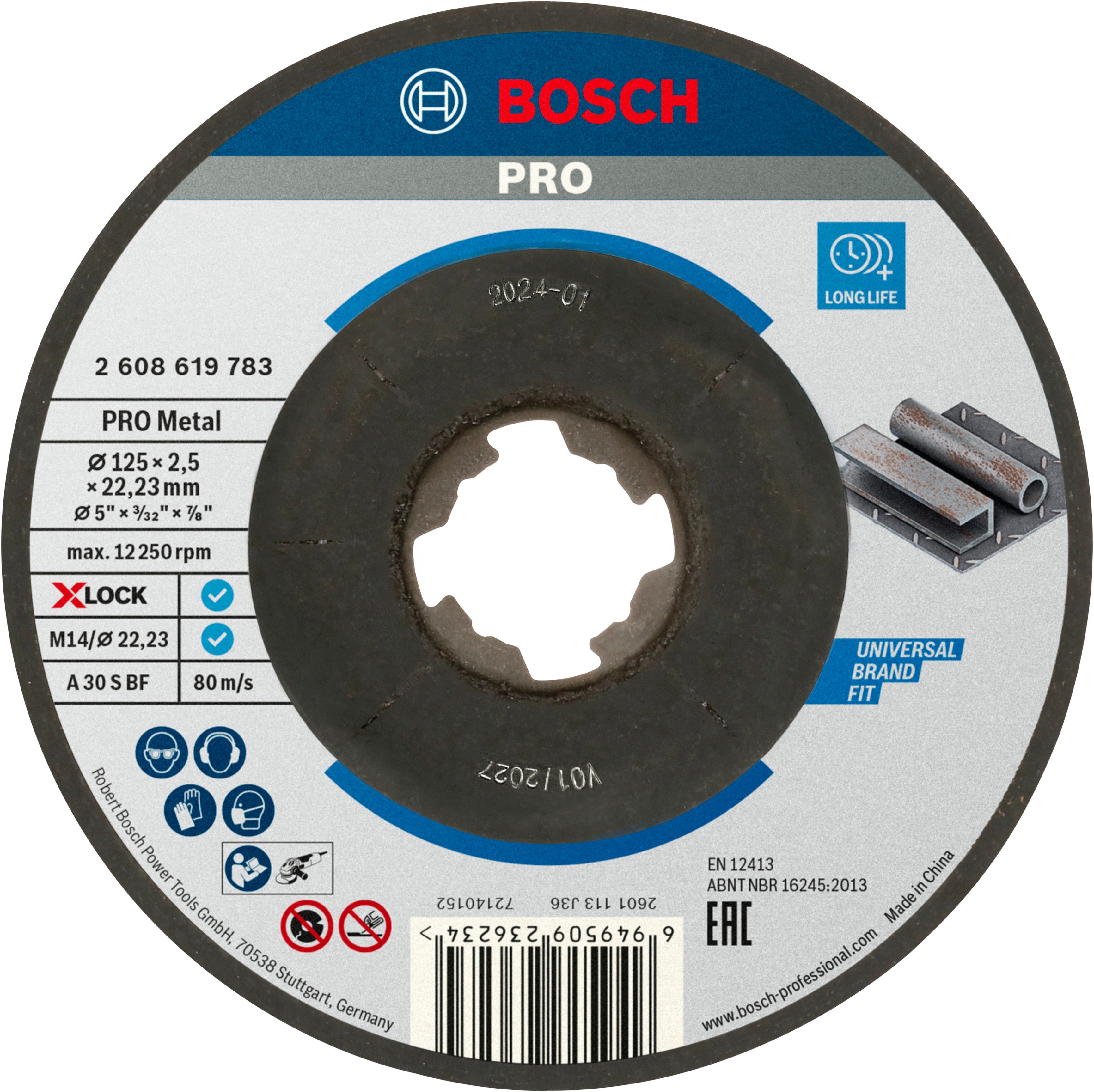 Bosch Accessoires Doorslijpschijf Metaal X-Lock 125X2.5mm - 2608619783