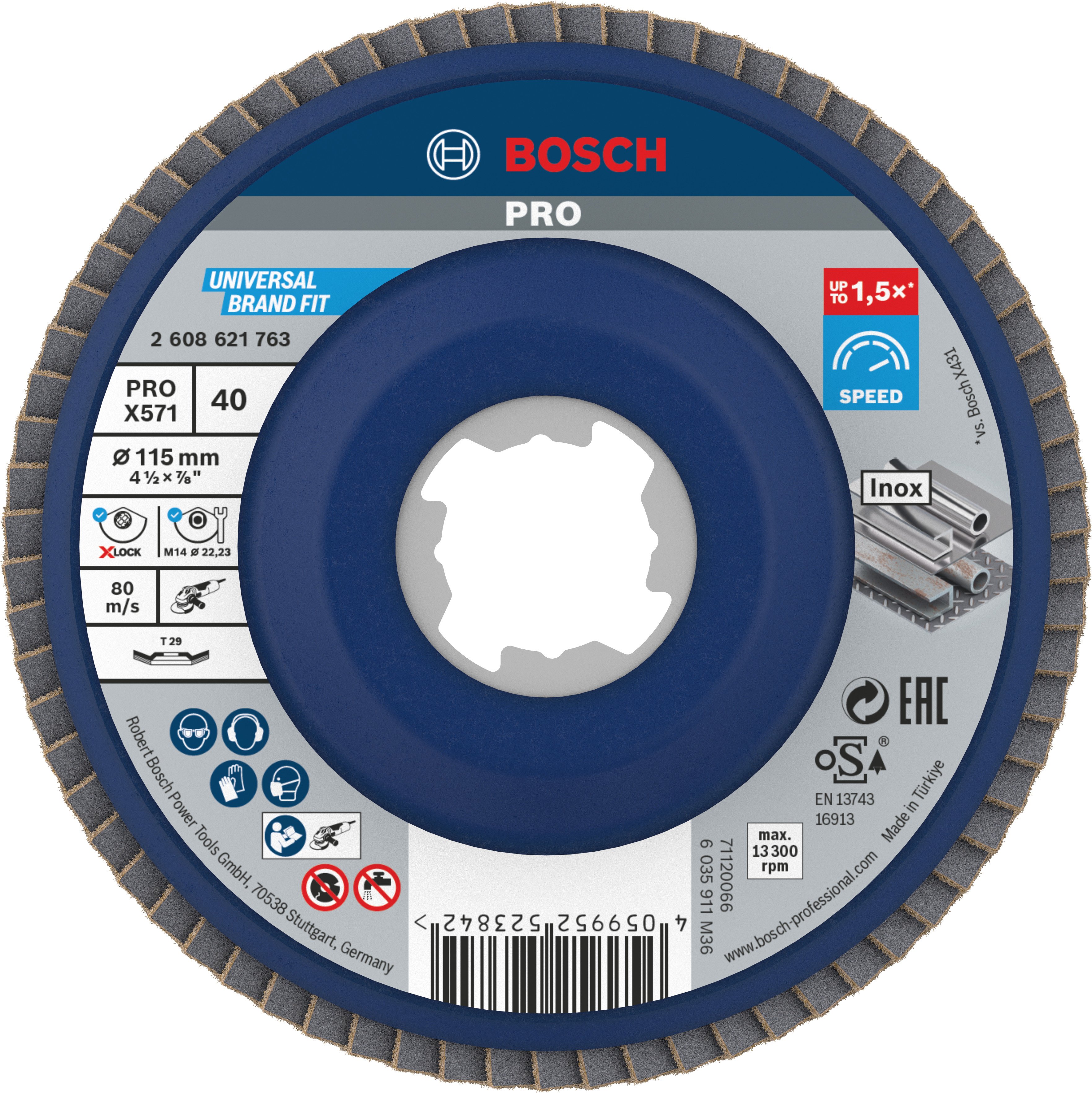 Bosch Accessoires X-LOCK Lamellenschijf schuin, kunststof Ø115mm, G 40, X571,
Best for Metal - 2608621763