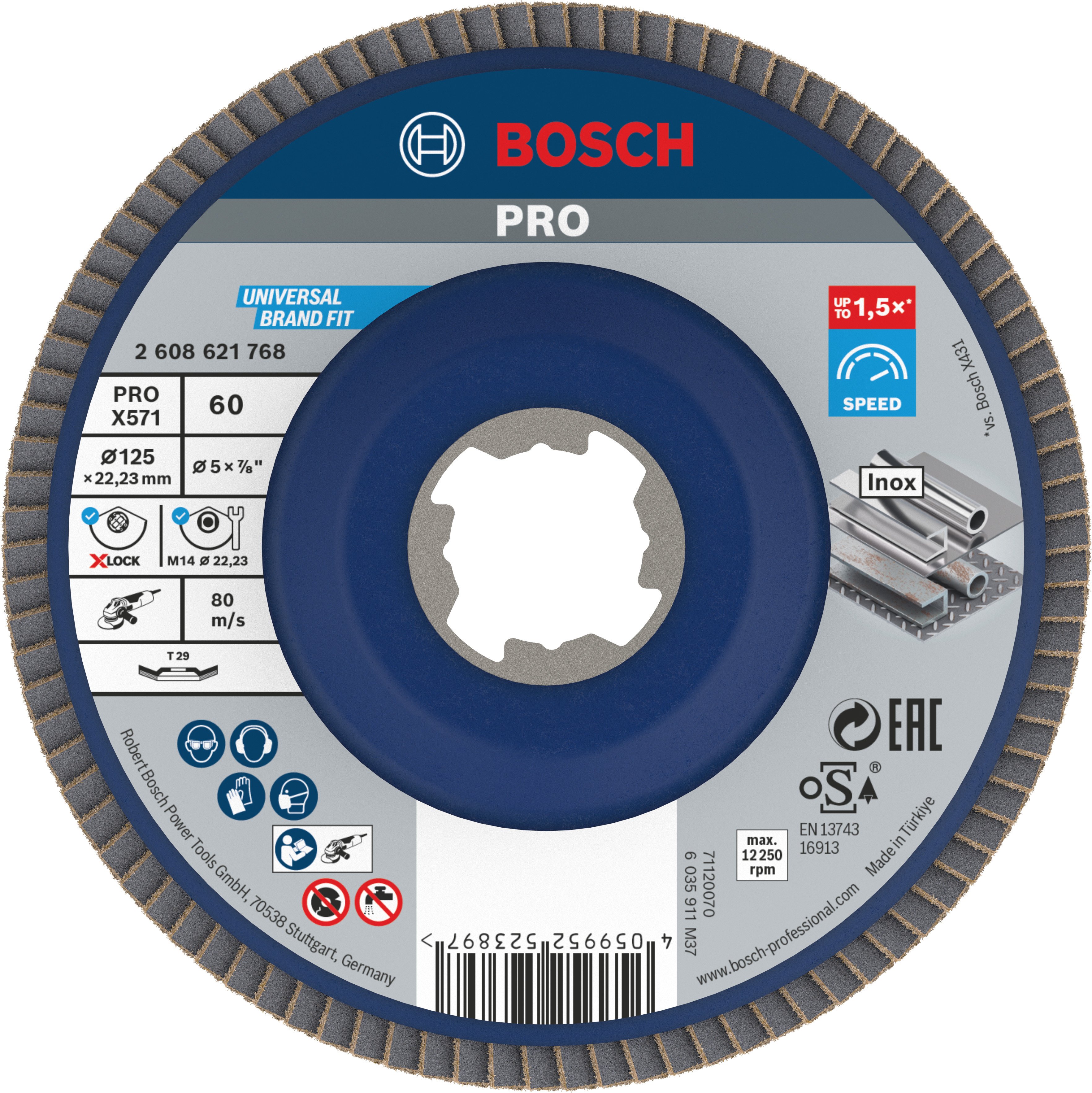 Bosch Accessoires X-LOCK Lamellenschijf schuin, kunststof Ø125mm, G 60, X571,
Best for Metal - 2608621768