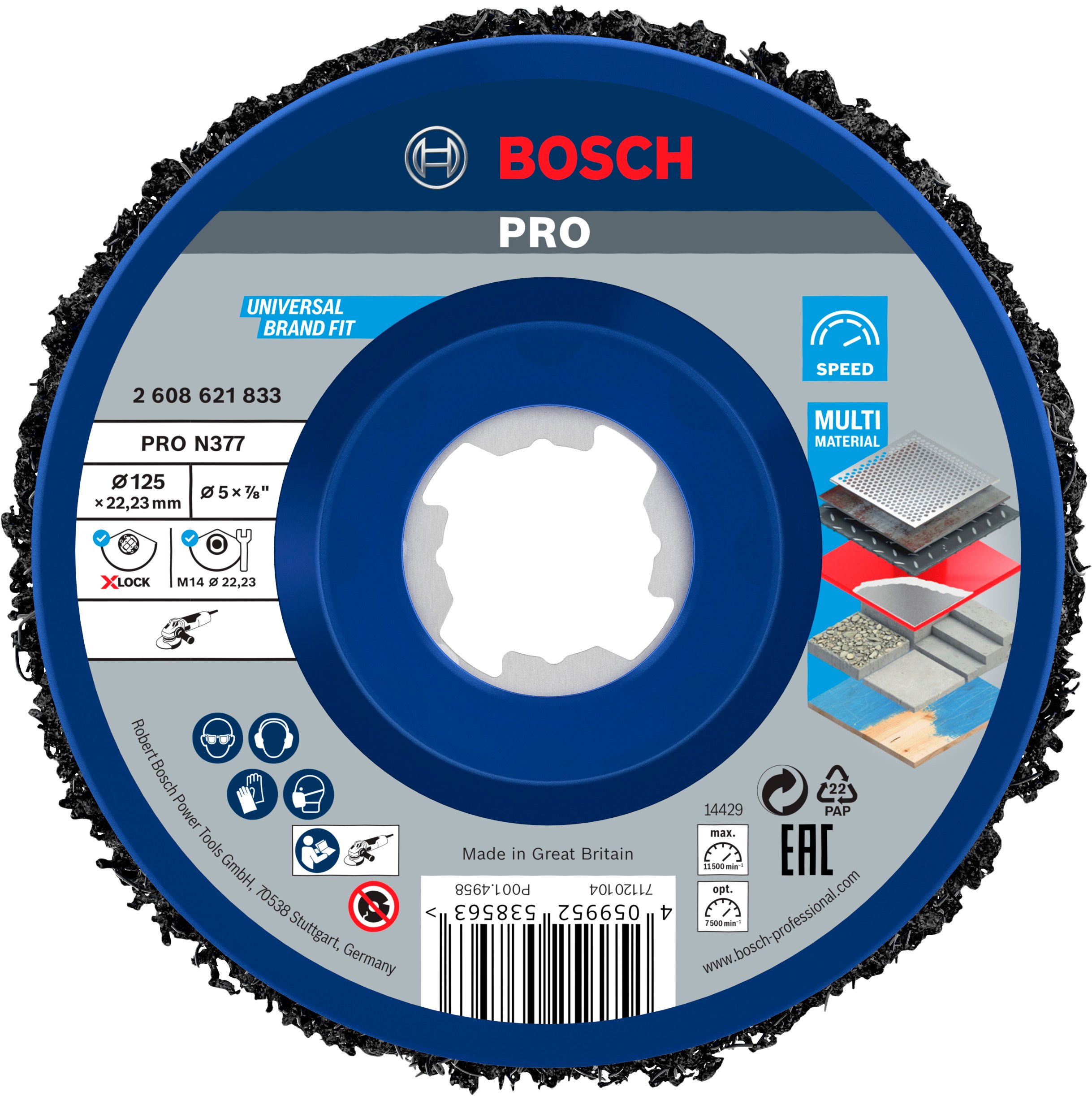 Bosch Accessoires X-LOCK Reinigingsschijf N377 Metal, Ø125mm - 2608621833