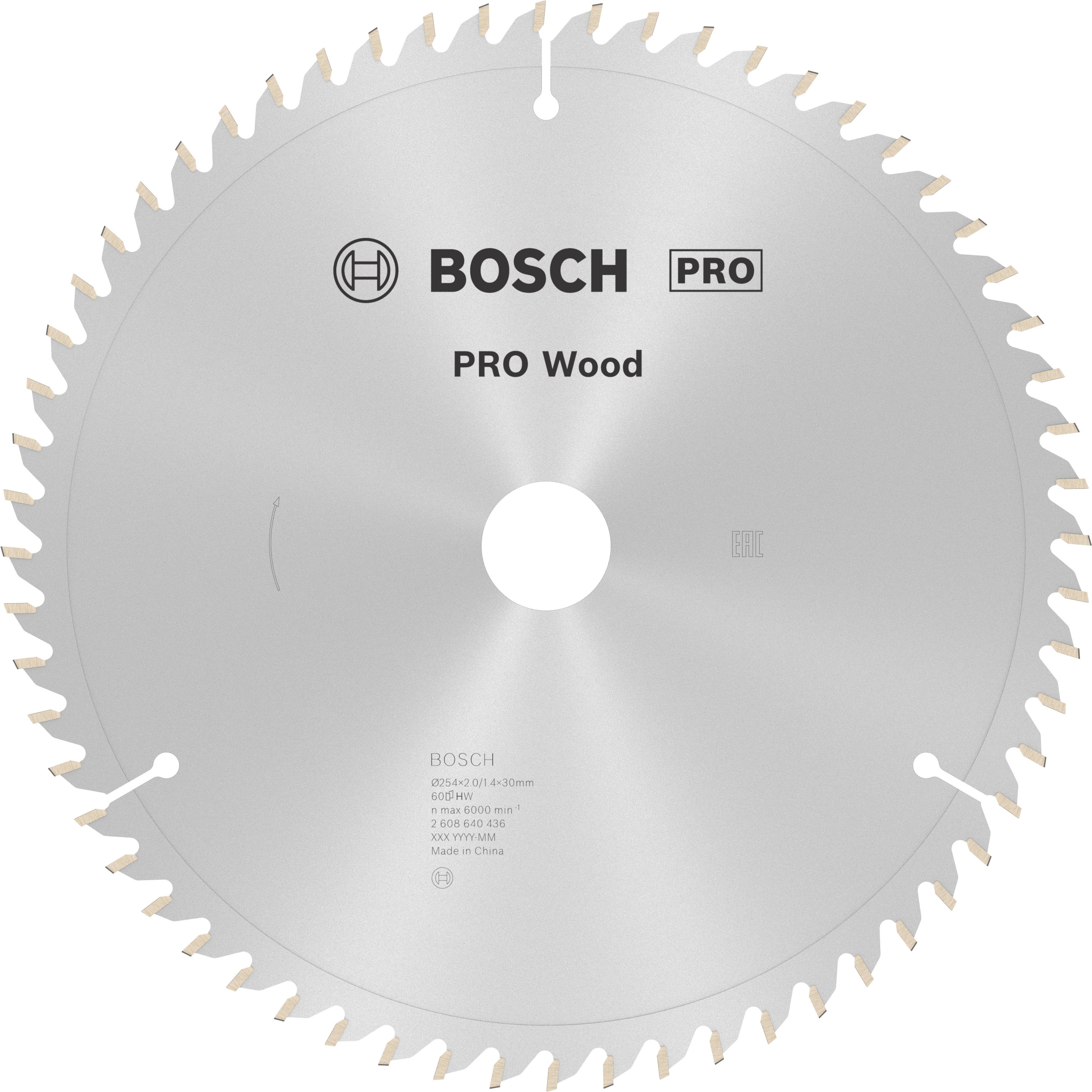 Bosch Accessoires Cirkelzaagblad Optiline Wood 254x30x2,0 mm, 60 tands 2608640436 - 2608640436