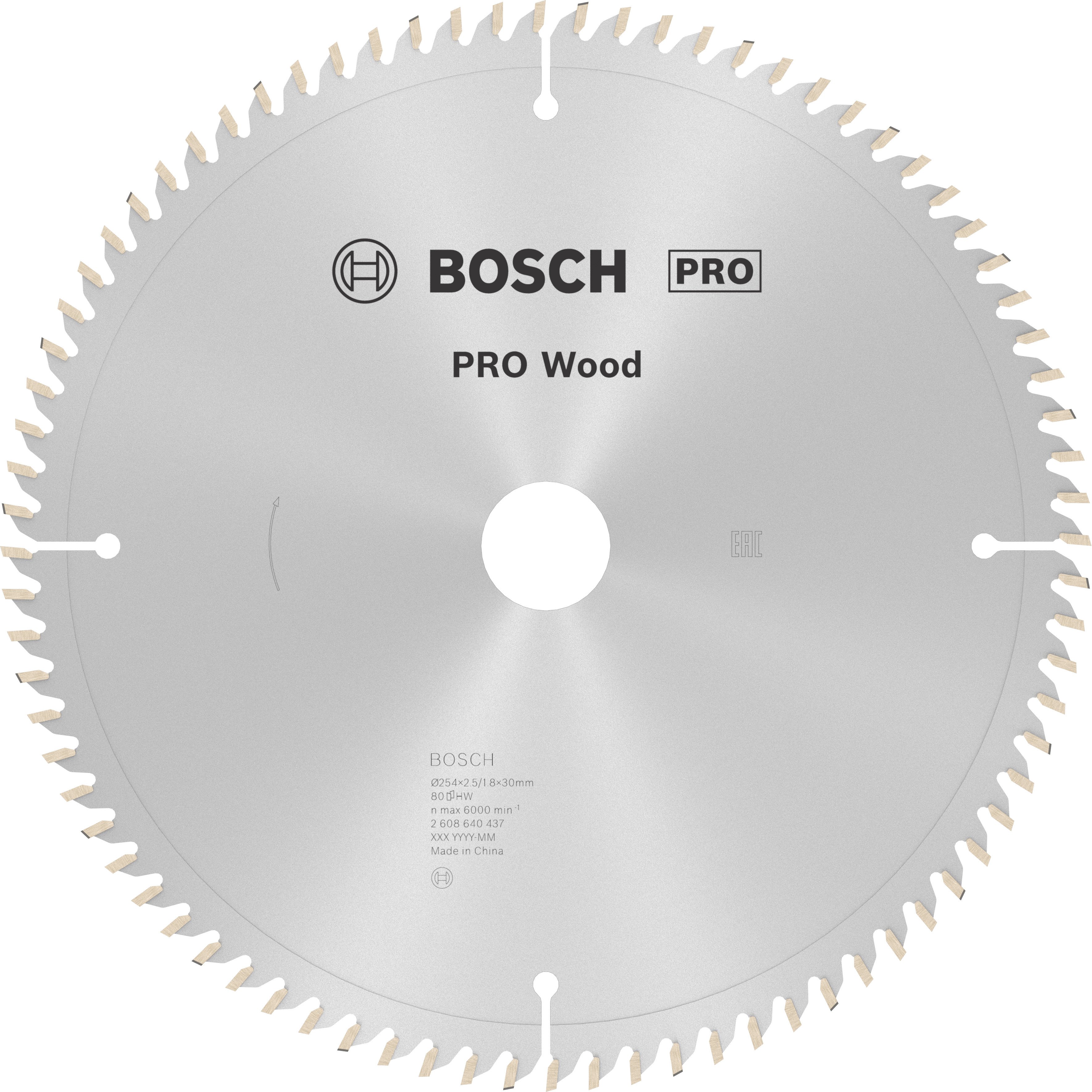 Bosch Accessoires Cirkelzaagblad Optiline Wood 254 x 30 x 2,5 mm, 80 1st - 2608640437