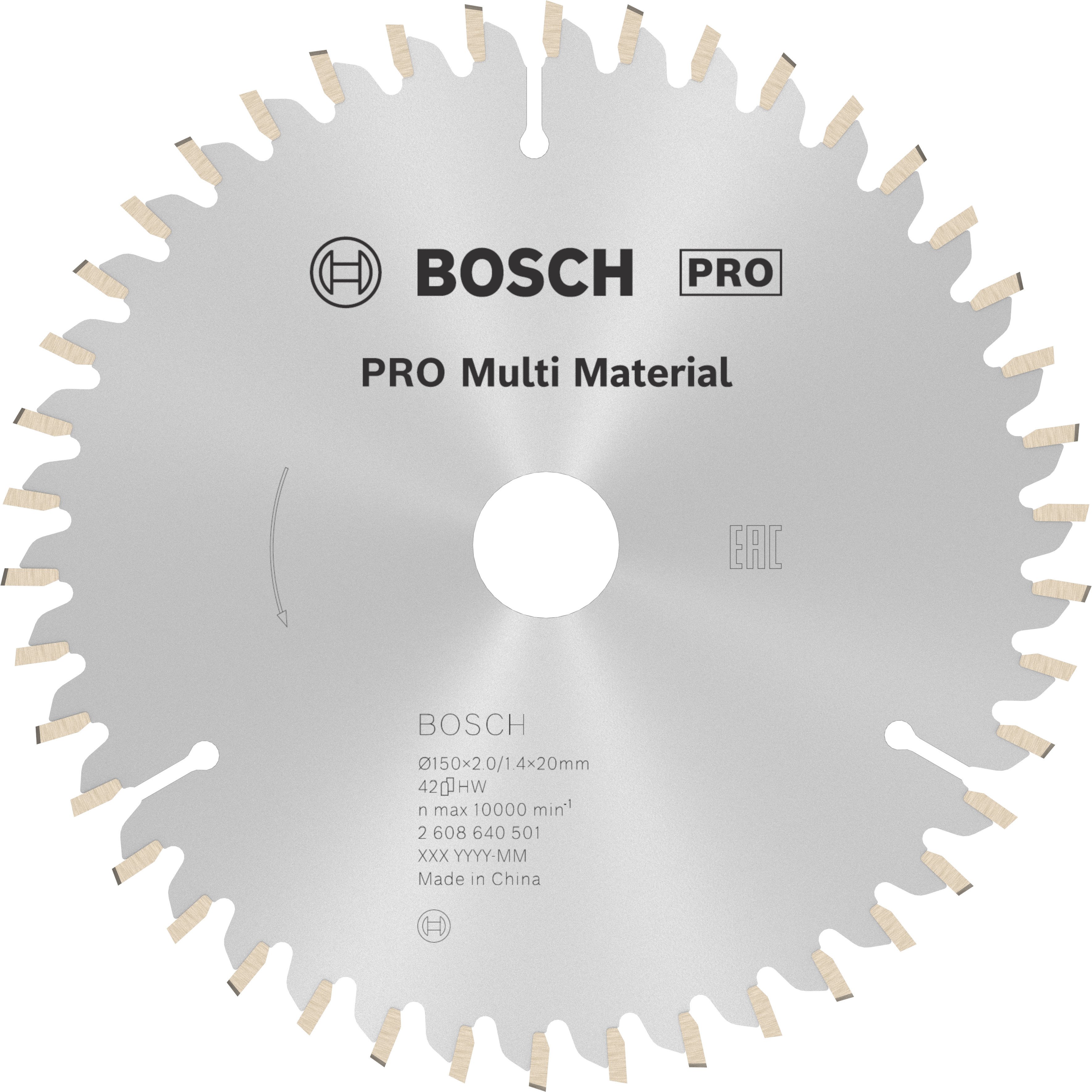 Bosch Accessoires Cirkelzaagblad Multi Material 150 x 20/16 x 2,0 mm, 42 1st - 2608640501