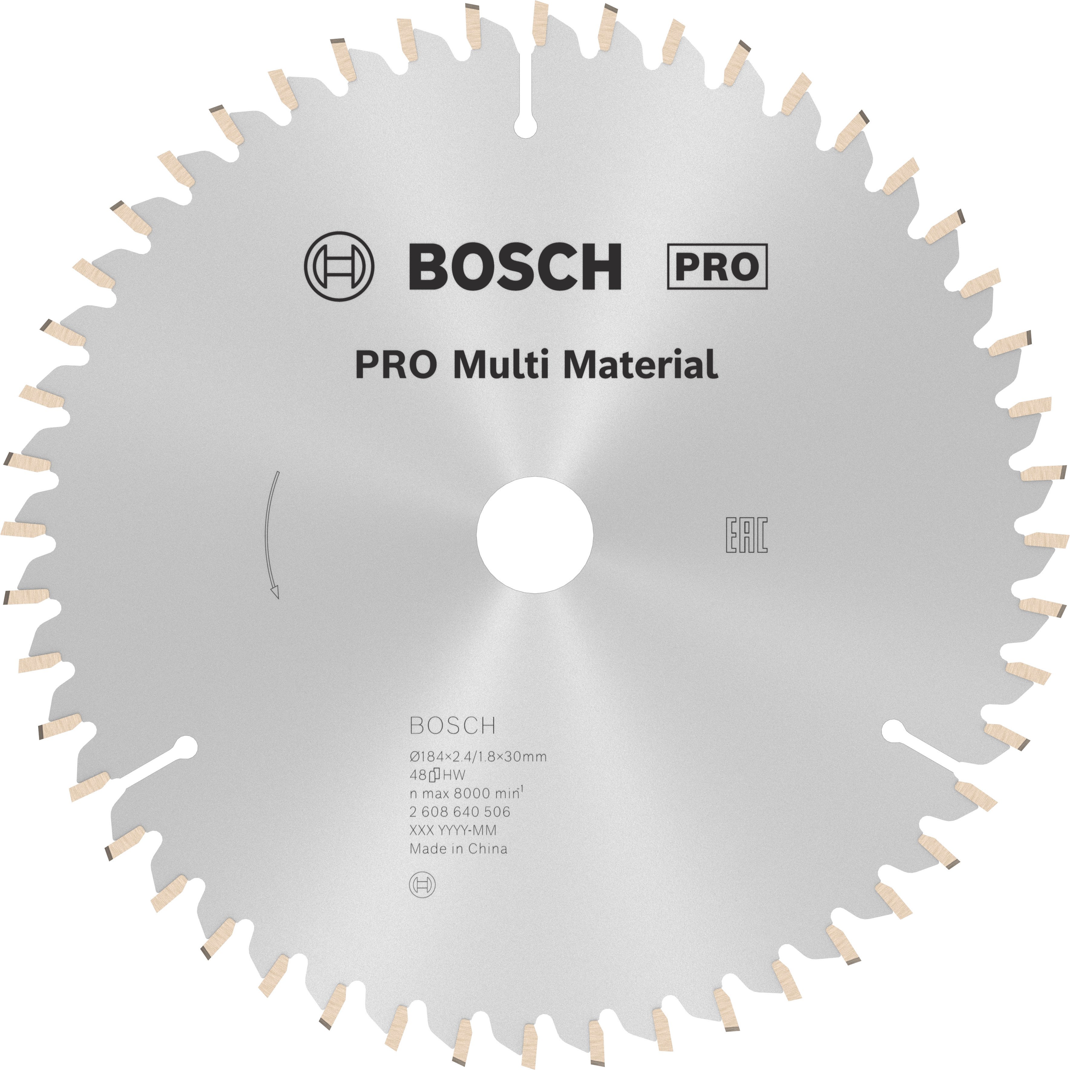 Bosch Accessoires Cirkelzaagblad Multi Material 184 x 30 x 2,4 mm, 48 1st - 2608640506
