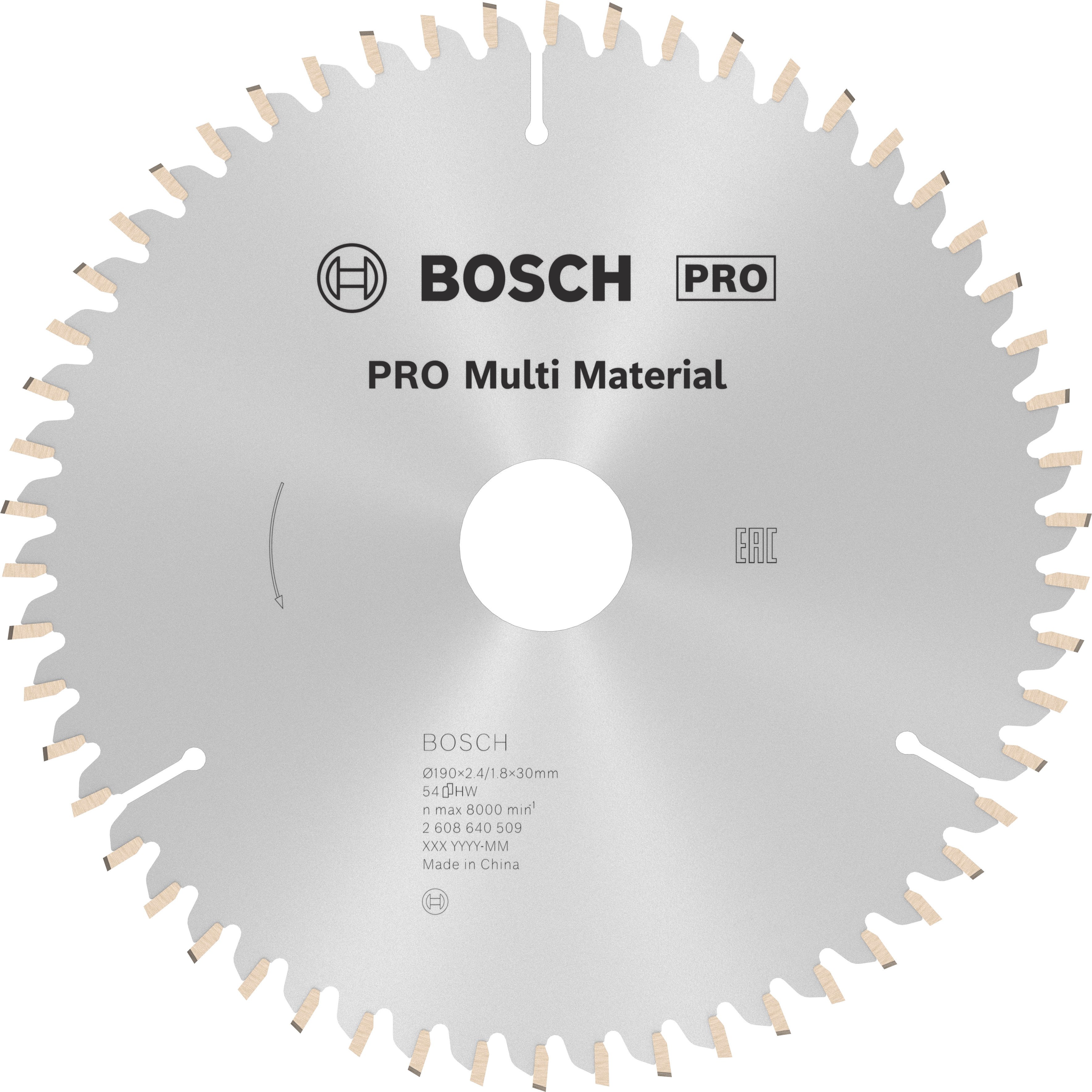 Bosch Accessoires Cirkelzaagblad 190x30x2,4 mm, 54T - 2608640509