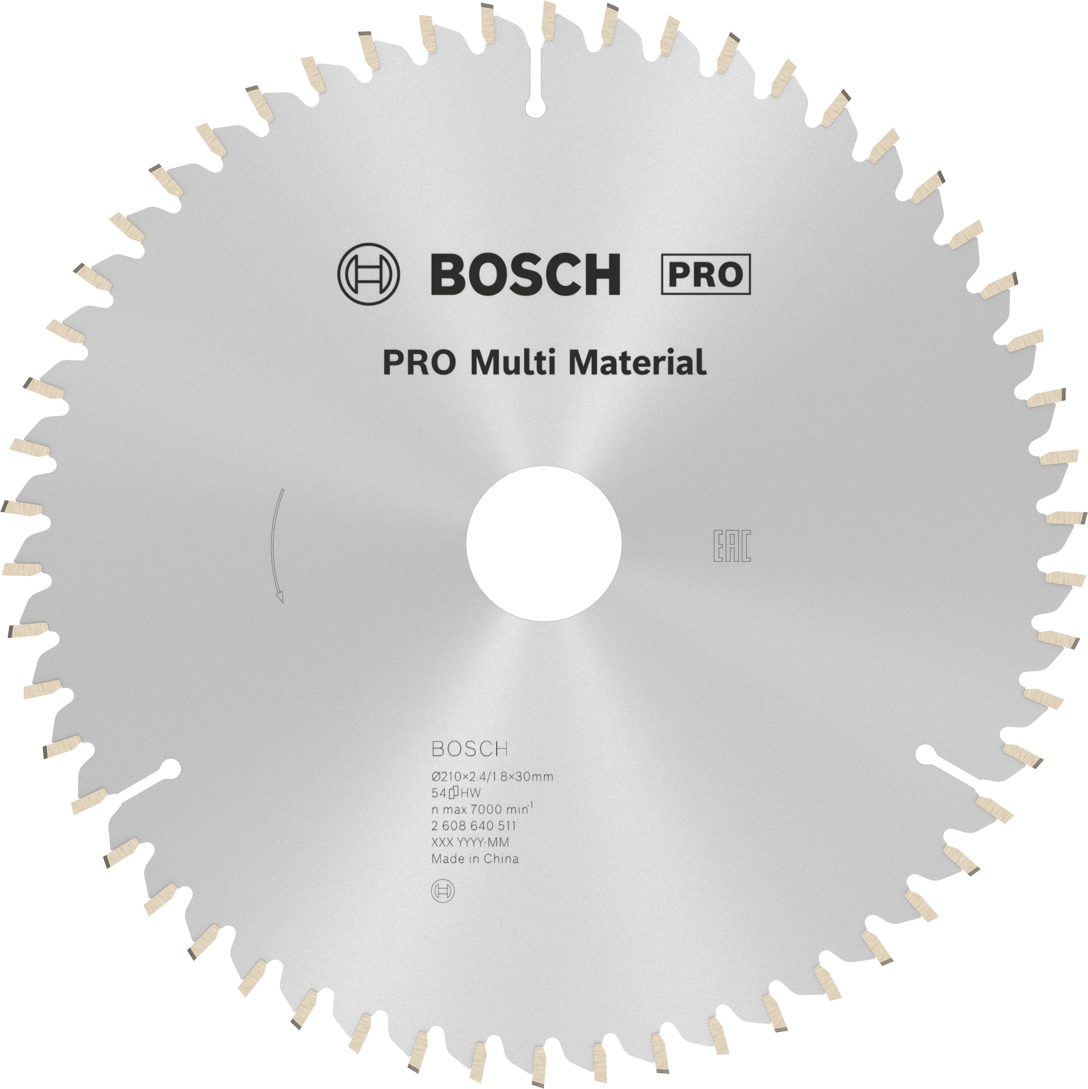 Bosch Accessoires Cirkelzaagblad Multi Material 210 x 30 x 2,4 mm, 54 1st - 2608640511