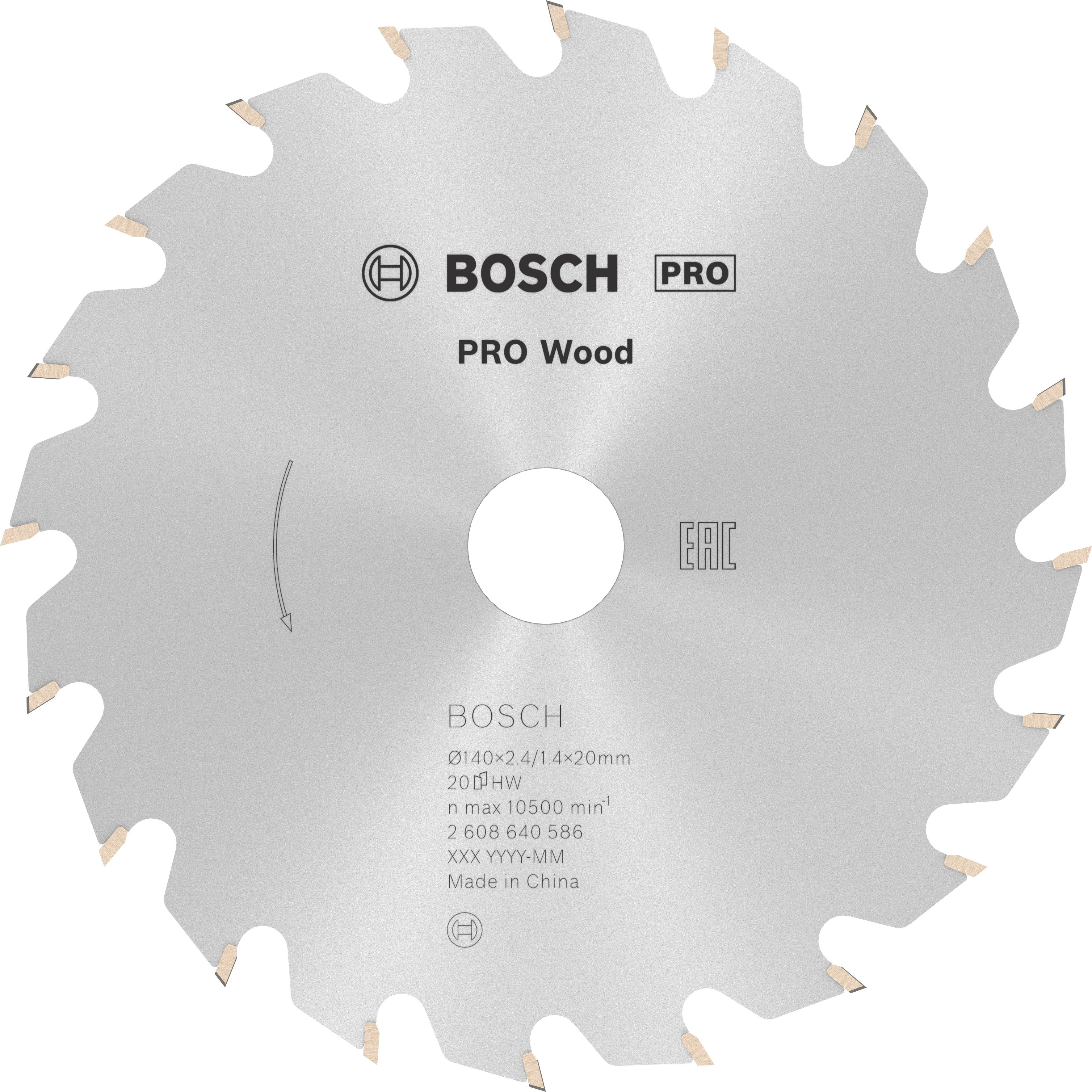 Bosch Accessoires Cirkelzaagblad Optiline Wood 140 x 20/12,7 x 2,4 mm, 20 1st - 2608640586