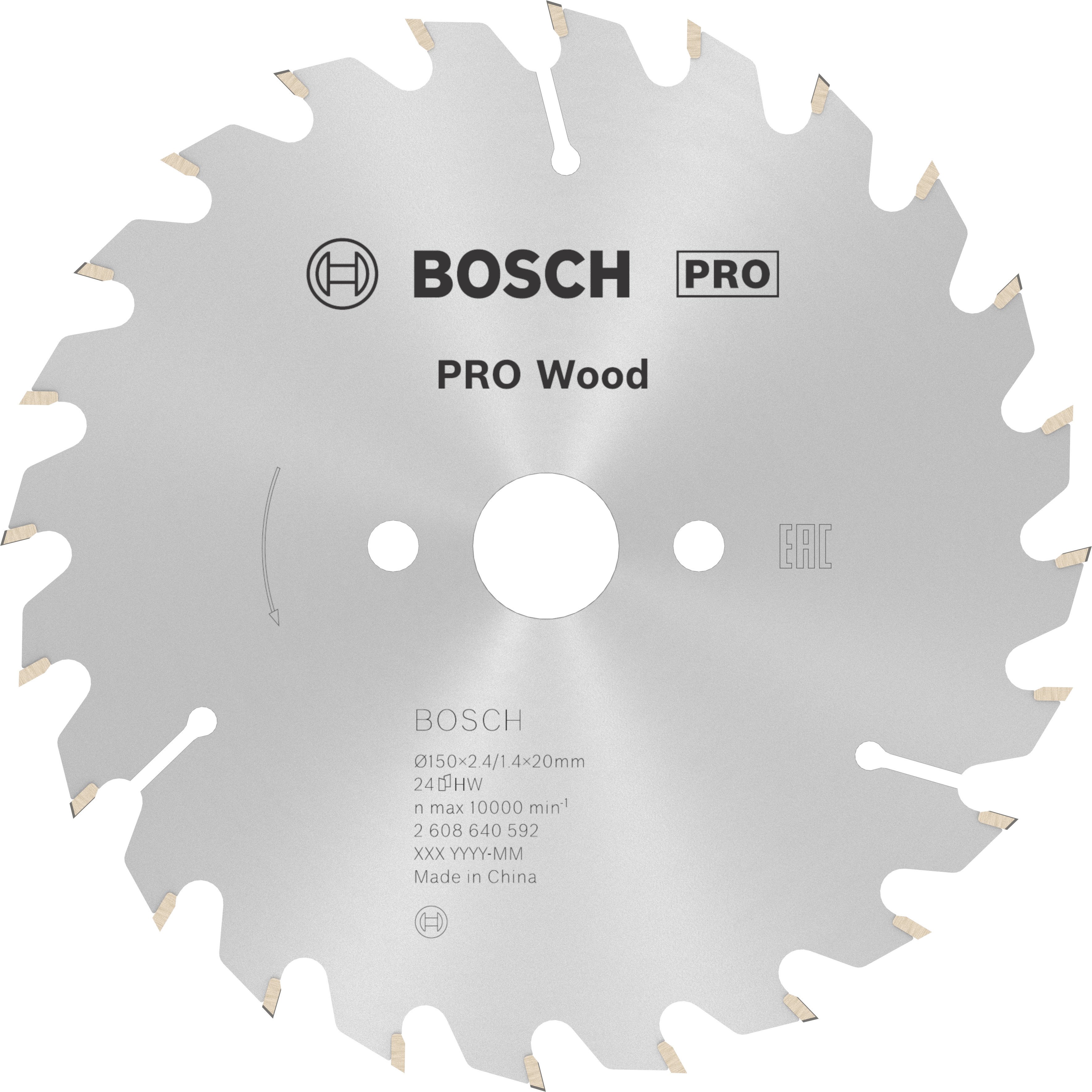 Bosch Accessoires Cirkelzaagblad Optiline Wood 150 x 20/16 x 2,4 mm, 24 1st - 2608640592
