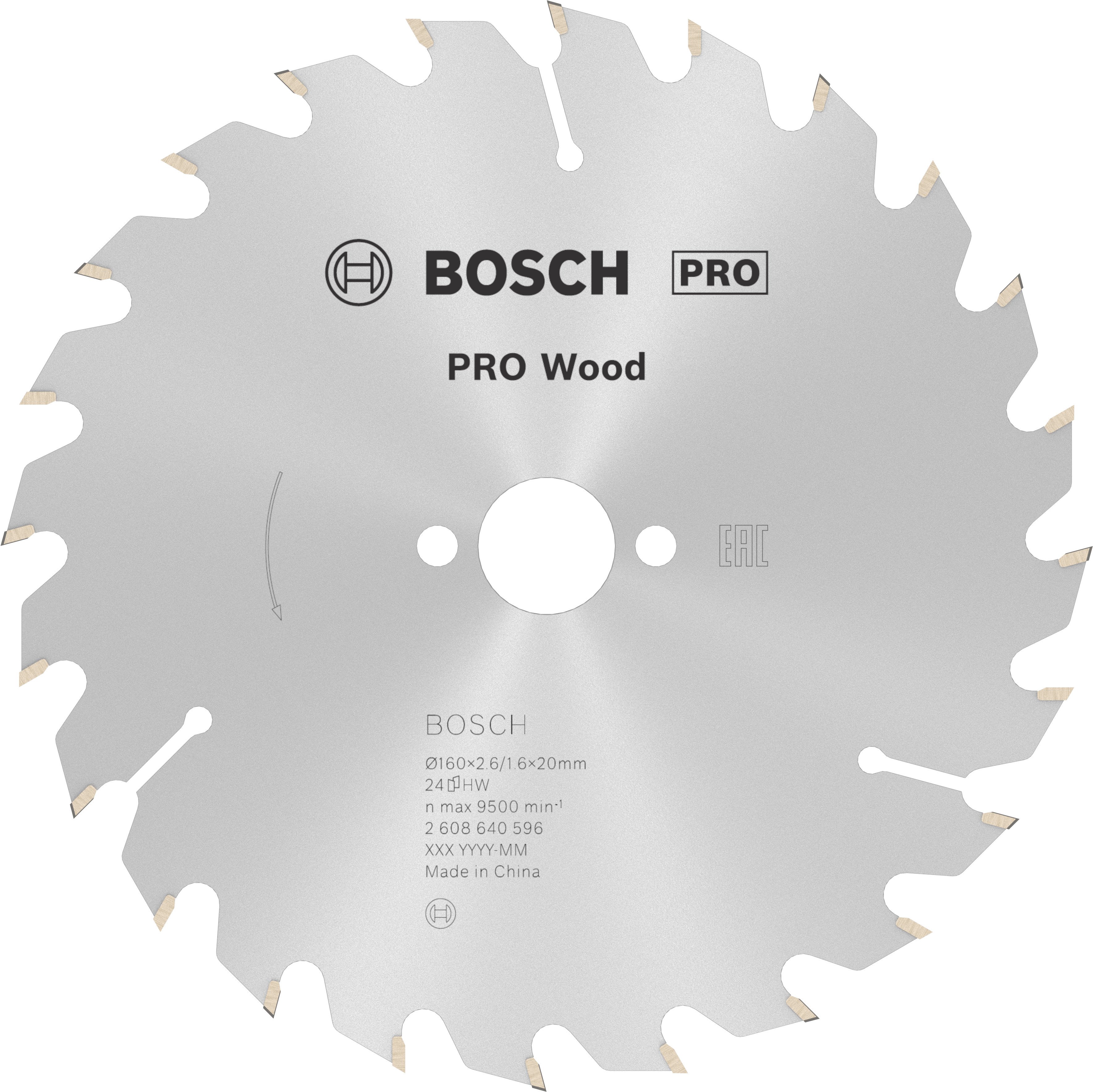 Bosch Accessoires Cirkelzaagblad Optiline Wood 160 x 20/16 x 2,6 mm, 24 1st - 2608640596