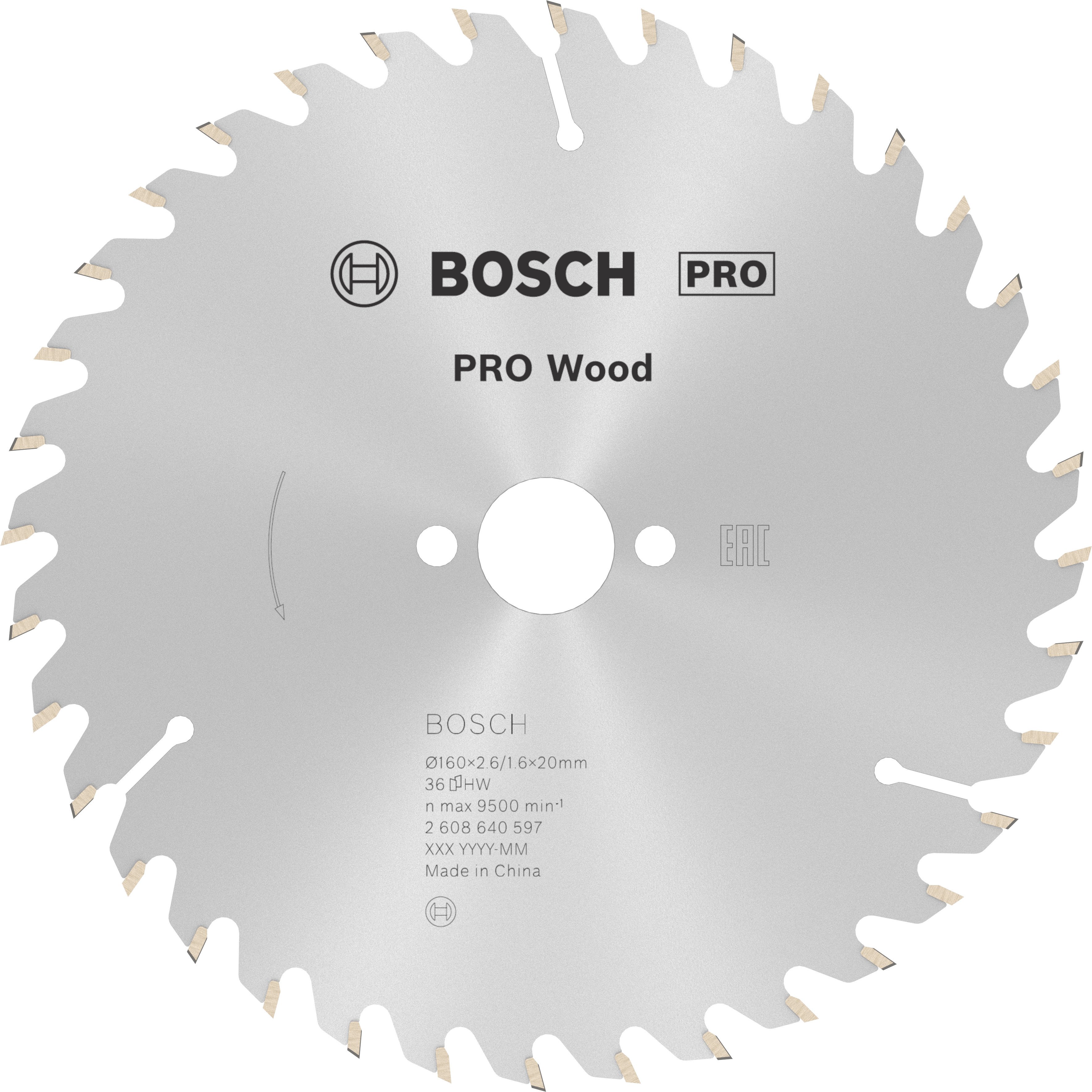 Bosch Accessoires Cirkelzaagblad Optiline Wood 160 x 20/16 x 2,6 mm, 36 1st - 2608640597