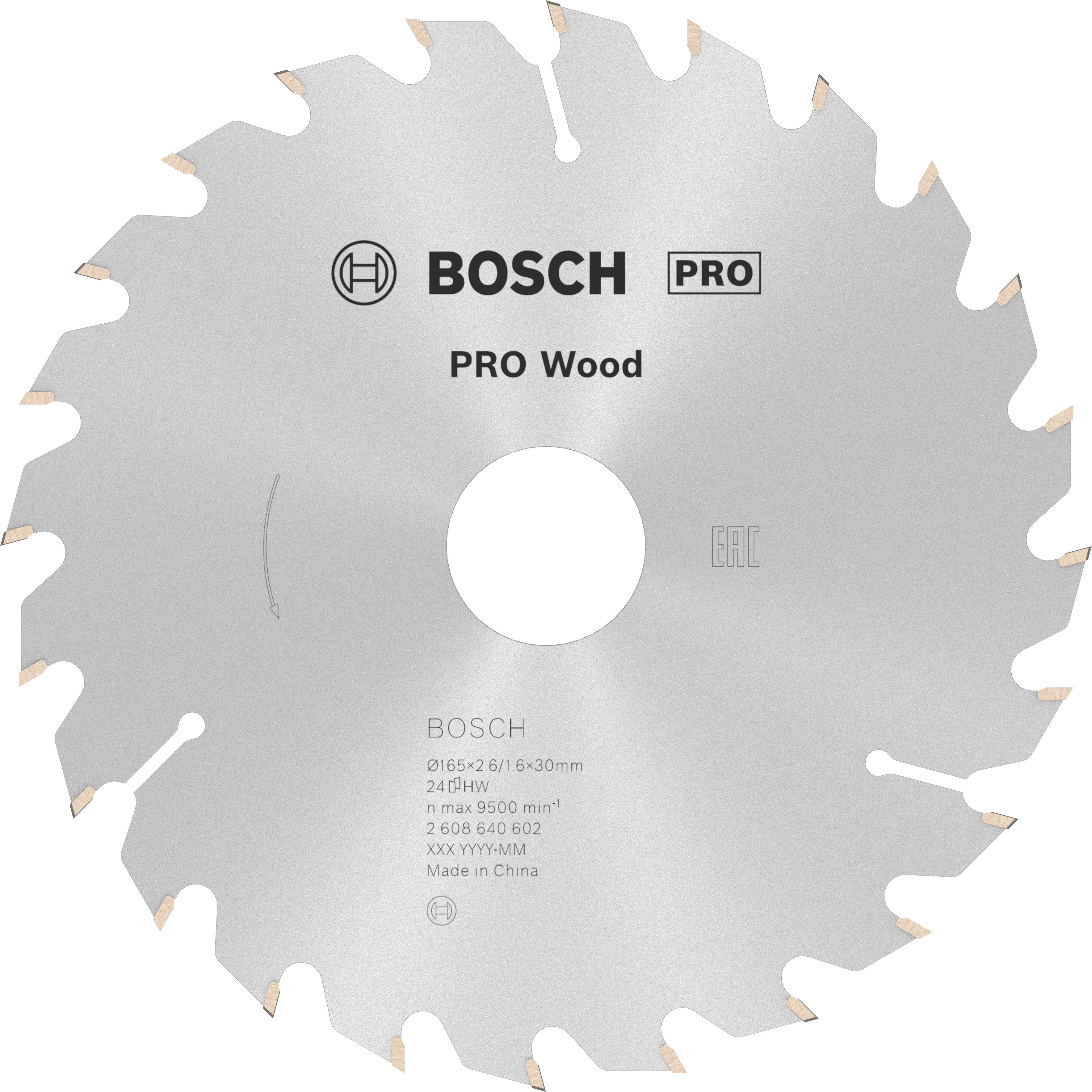 Bosch Accessoires Cirkelzaagblad Optiline Wood 165 x 30/20 x 2,6 mm, 24 1st - 2608640602