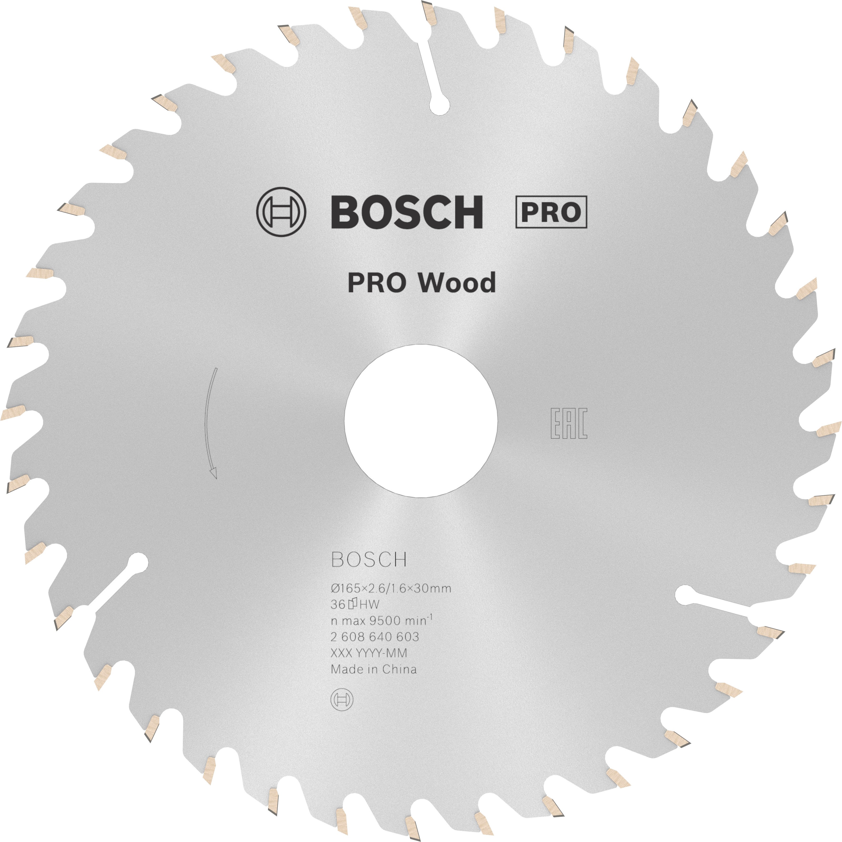 Bosch Accessoires Cirkelzaagblad Optiline Wood 165 x 30/20 x 2,6 mm, 36 1st - 2608640603