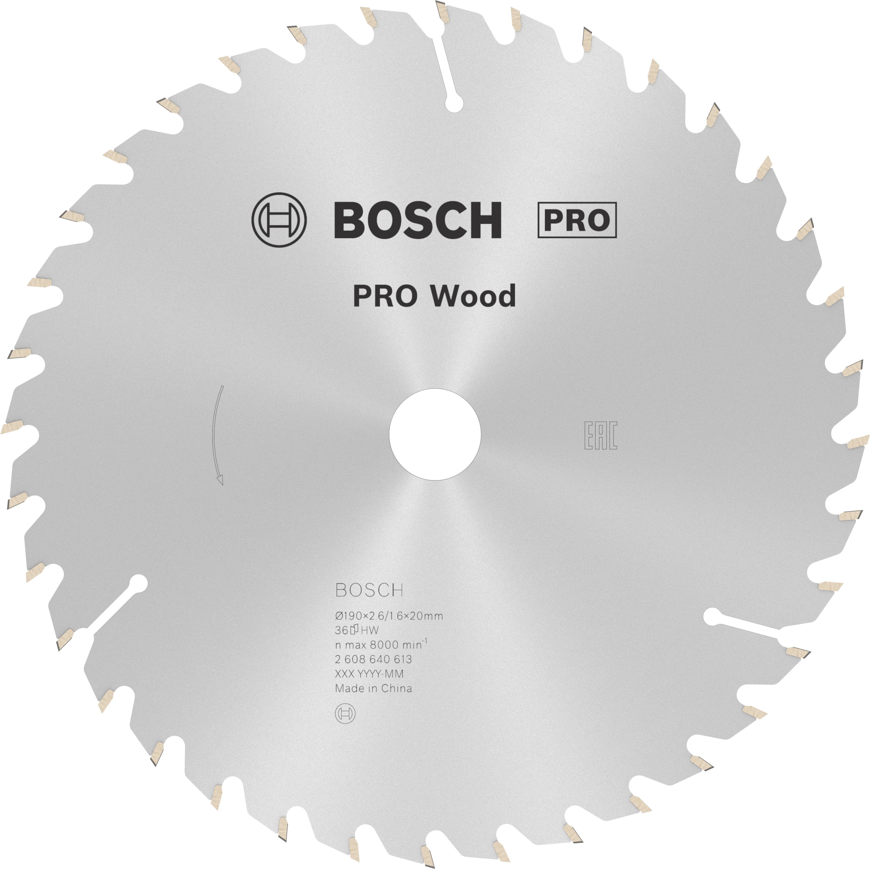 Bosch Accessoires Cirkelzaagblad Optiline Wood 190 x 20/16 x 2,6 mm, 36 1st - 2608640613