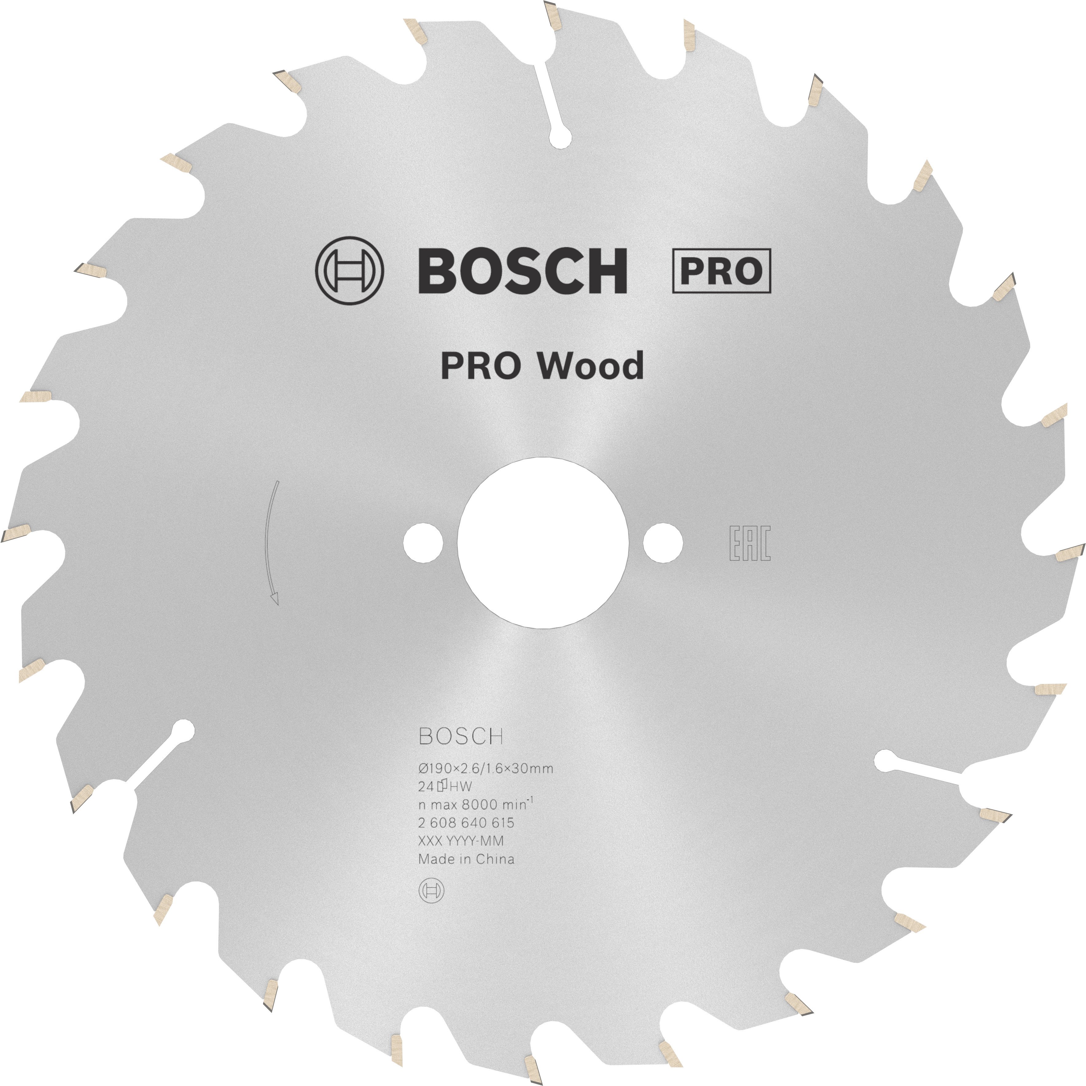 Bosch Accessoires Cirkelzaagblad Optiline voor Hout 190x30 mm 24T | 2608640615 - 2608640615
