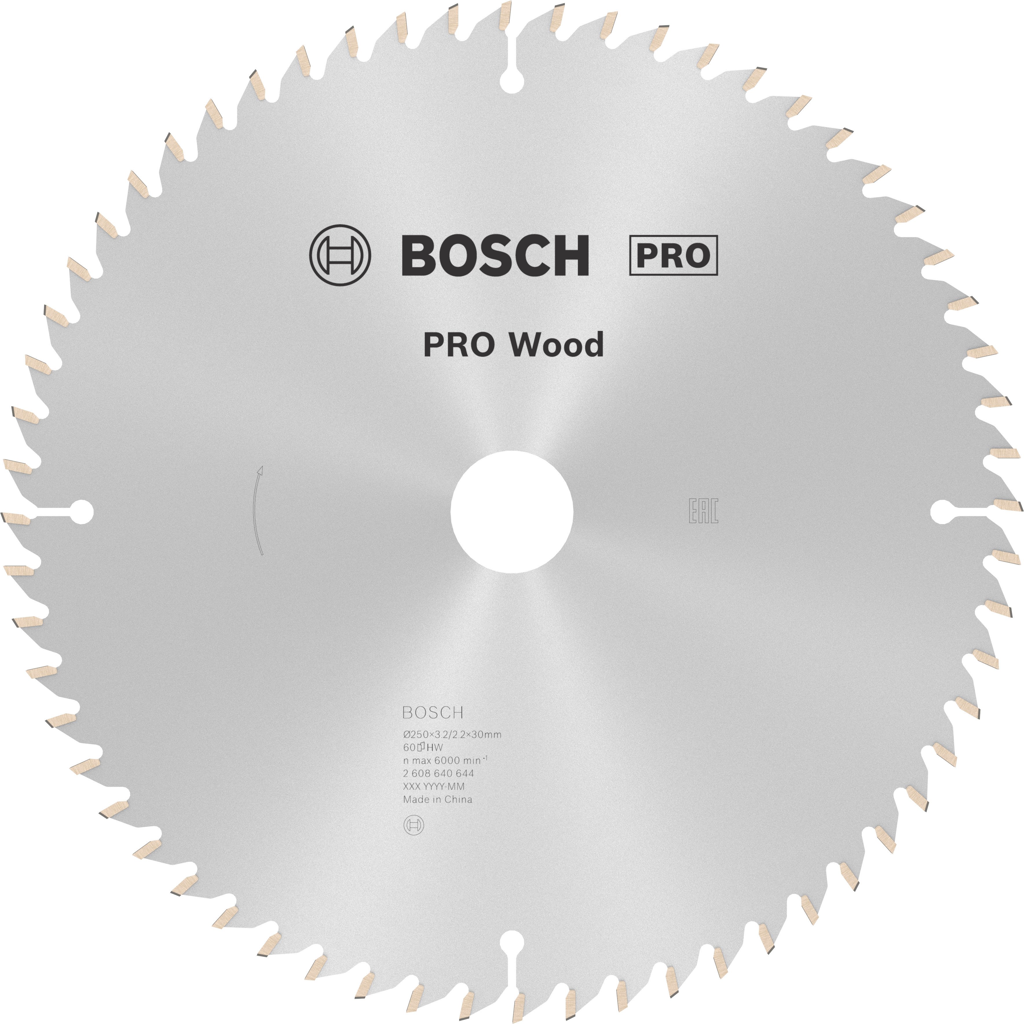 Bosch Accessoires Cirkelzaagblad Optiline Wood 250 x 30 x 3,2 mm, 60 1st - 2608640644