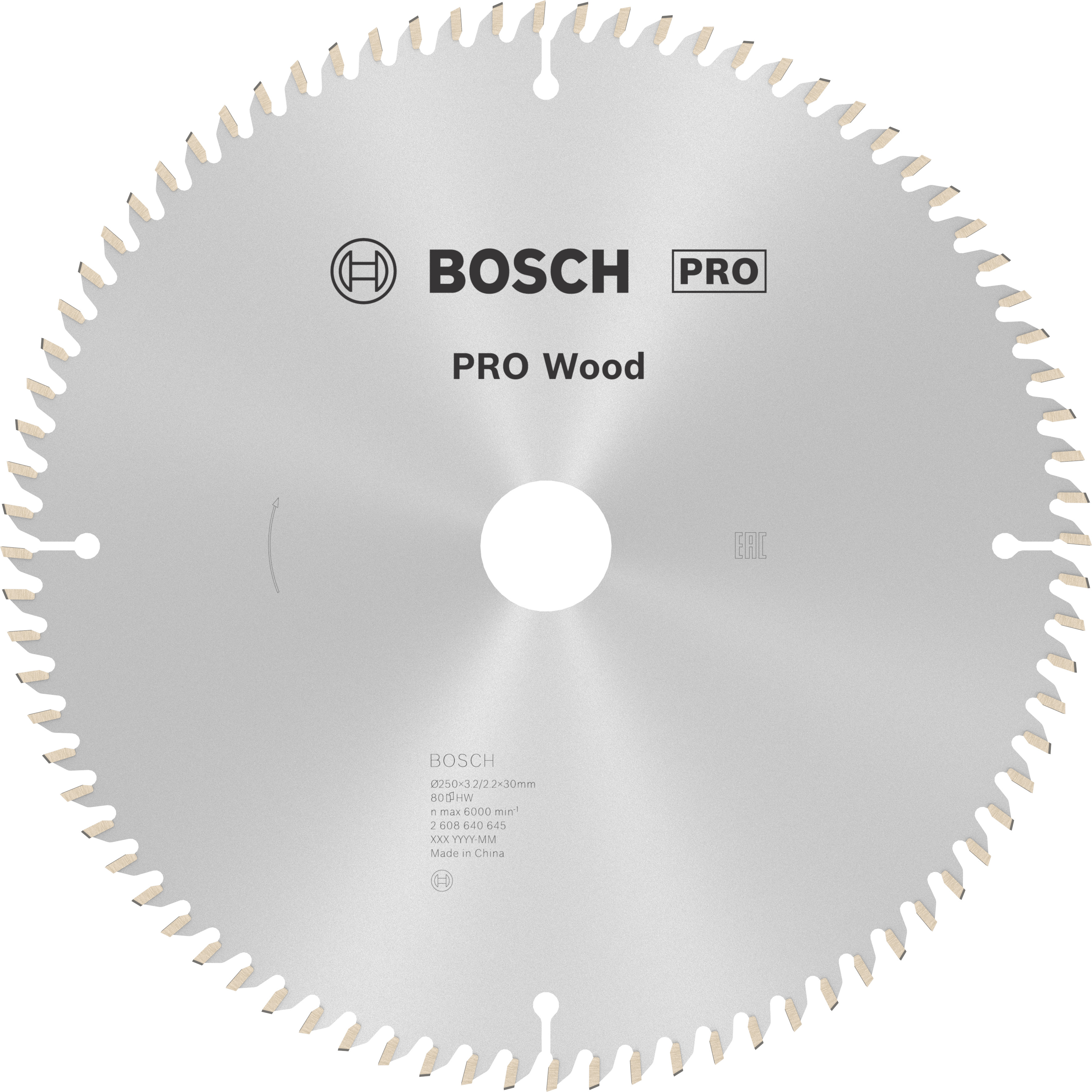 Bosch Accessoires Cirkelzaagblad Optiline Wood 250 x 30 x 3,2 mm, 80 1st - 2608640645