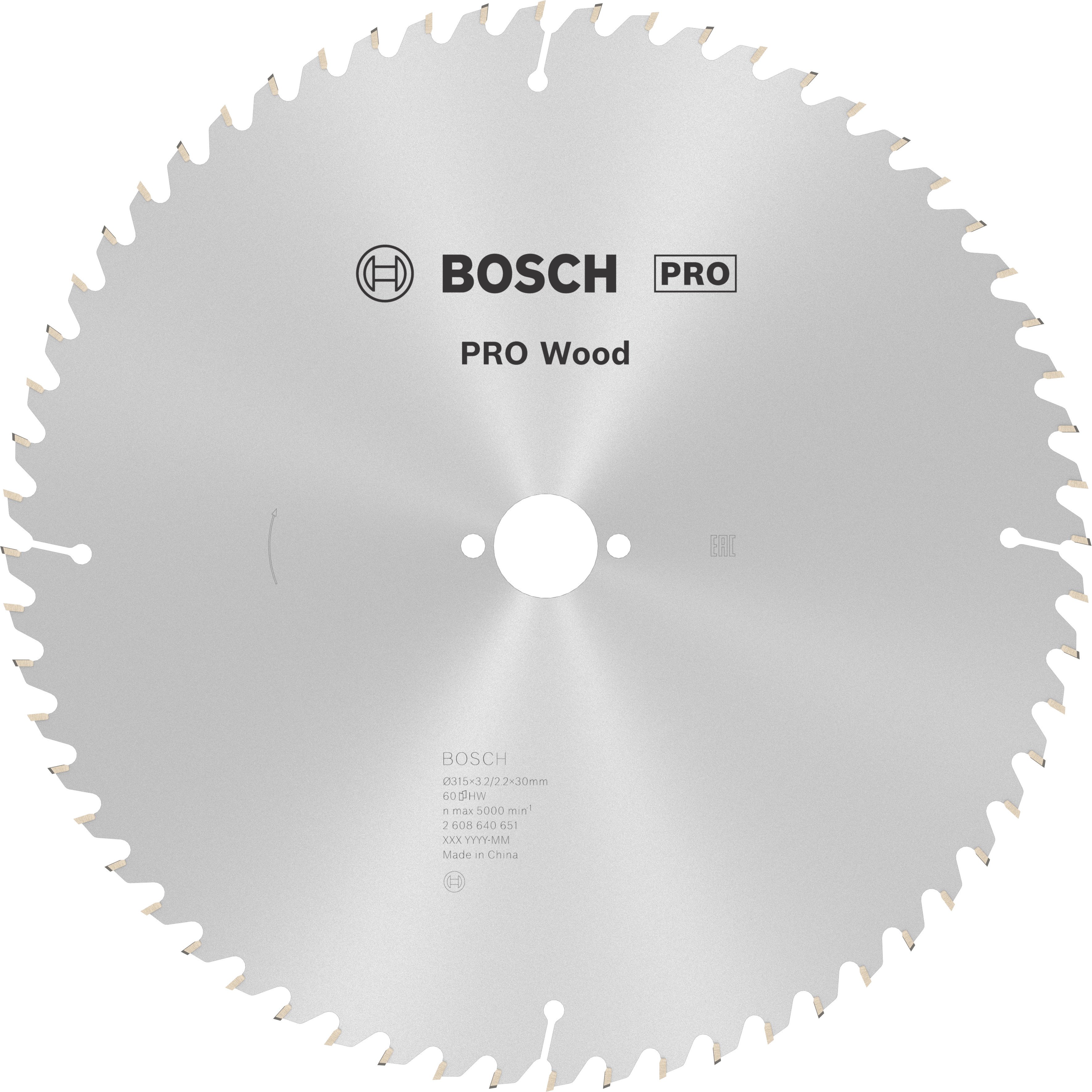 Bosch Accessoires Cirkelzaagblad Optiline Wood 315 x 30 x 3,2 mm, 60 1st - 2608640651