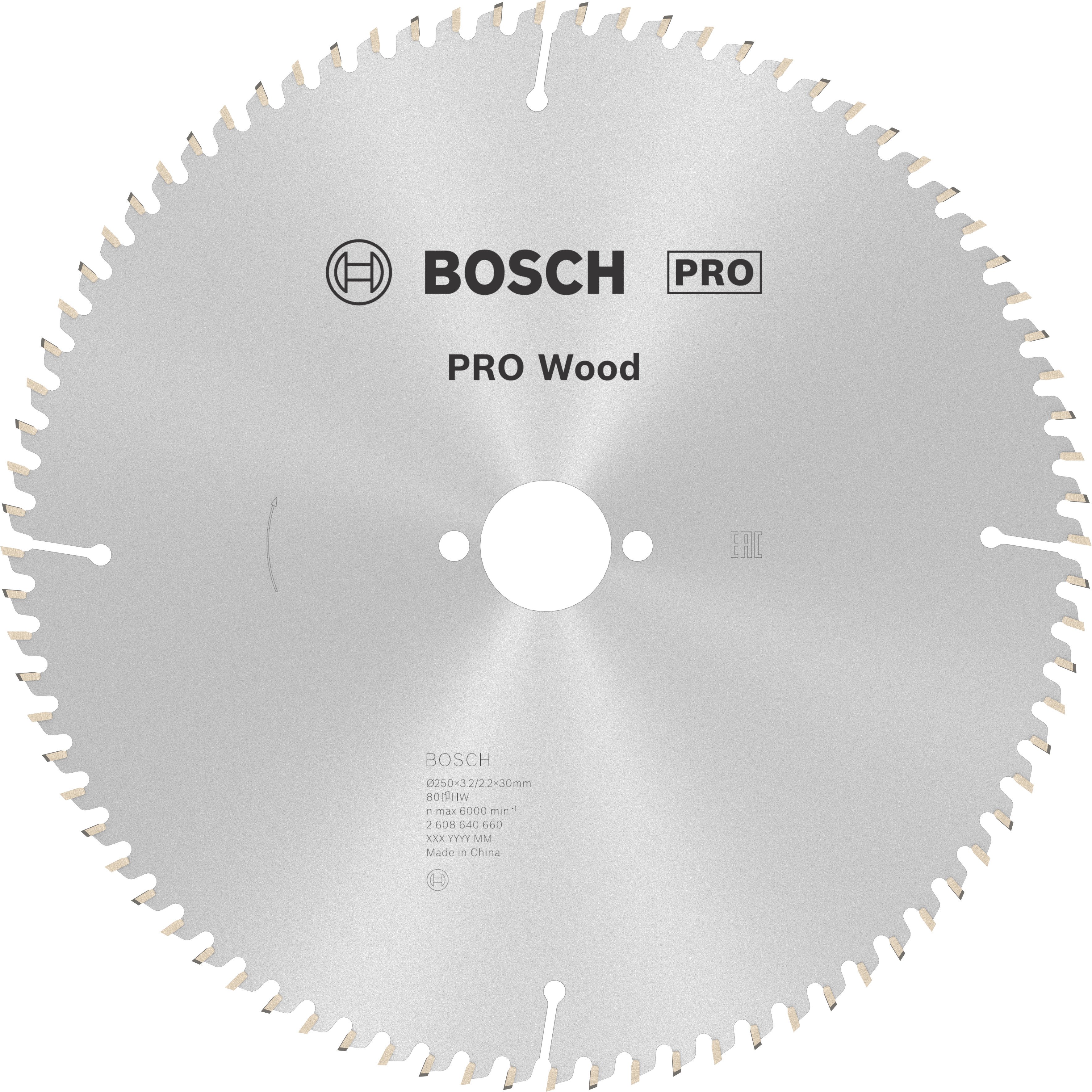 Bosch Accessoires Cirkelzaagblad Optiline Wood 250 x 30 x 3,2 mm, 80 1st - 2608640660