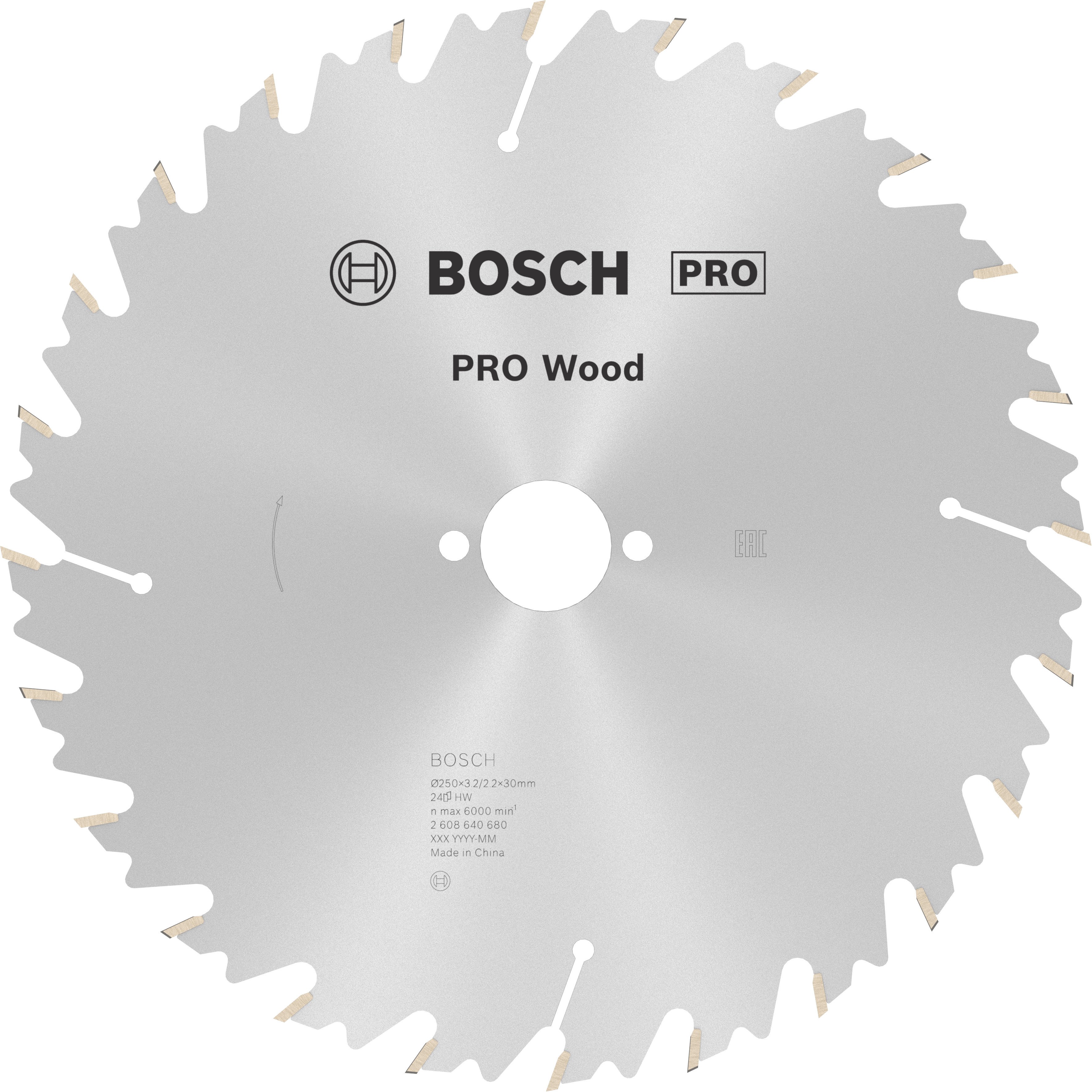 Bosch Accessoires Cirkelzaagblad Standard for Wood Speed 250 x 30 x 3,2 mm, 24 1st - 2608640680