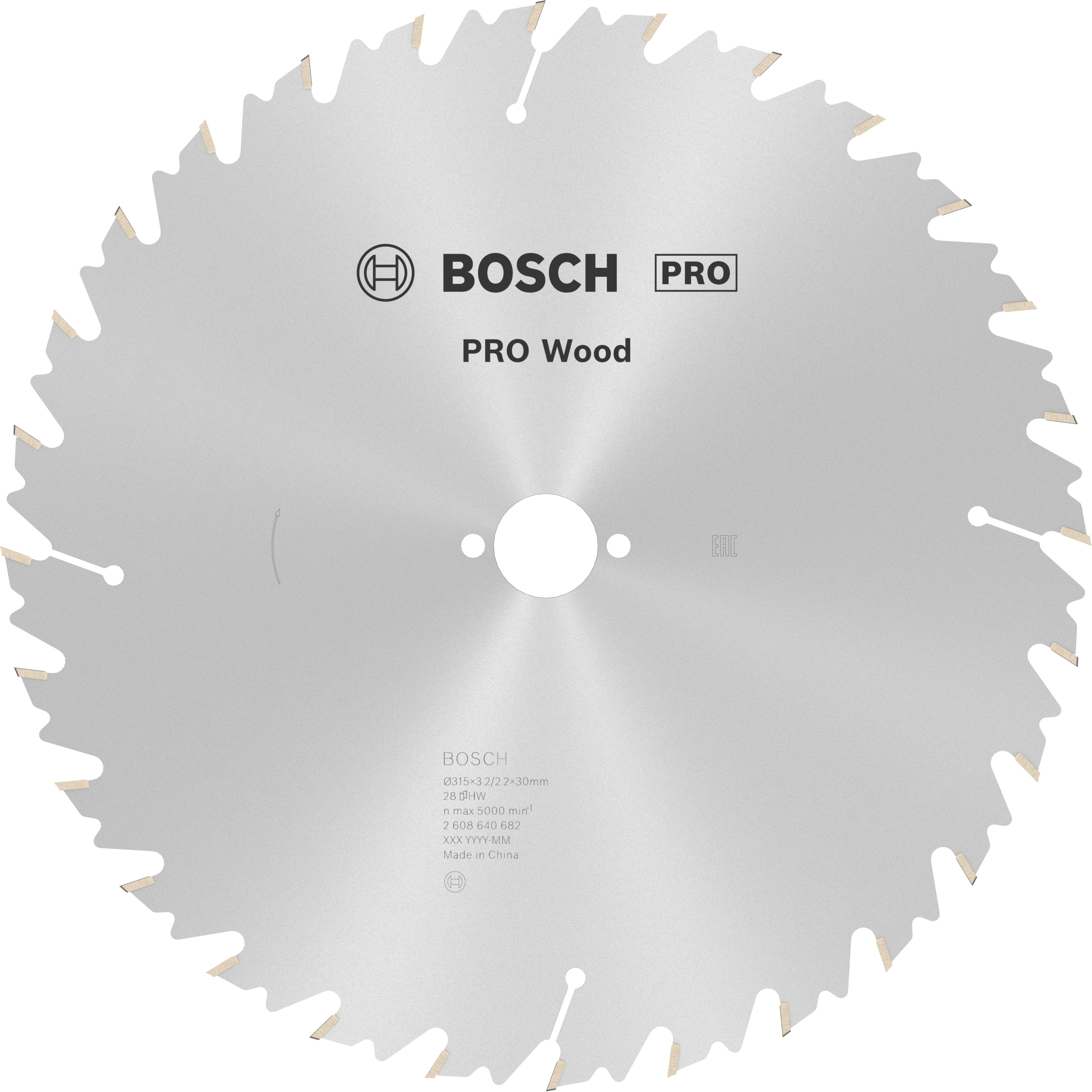 Bosch Accessoires Cirkelzaagblad Standard for Wood Speed 315 x 30 x 3,2 mm, 28 1st - 2608640682