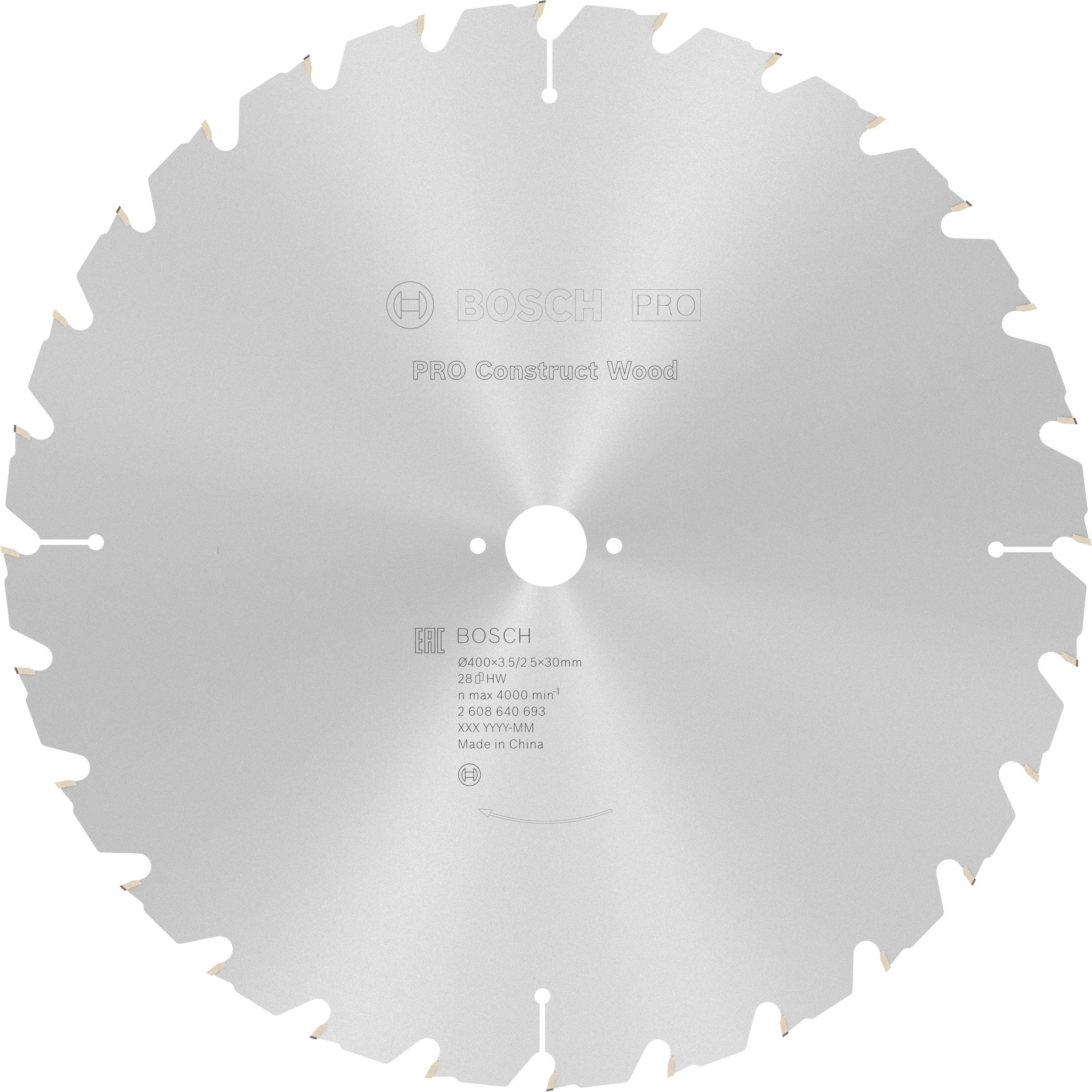 Bosch Accessoires Cirkelzaagblad Construct Wood 400 x 30 x 3,5 mm, 28 1st - 2608640693