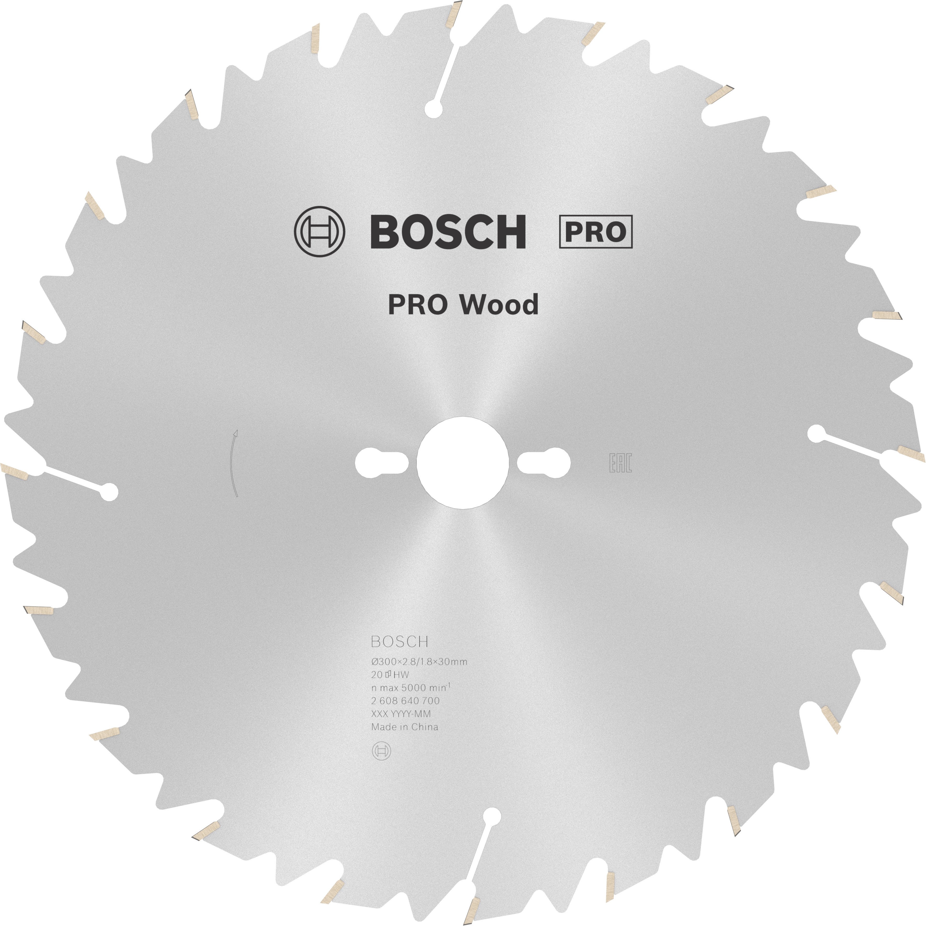 Bosch Accessoires Cirkelzaagblad Construct Wood 300 x 30 x 2,8 mm, 20 1st - 2608640700