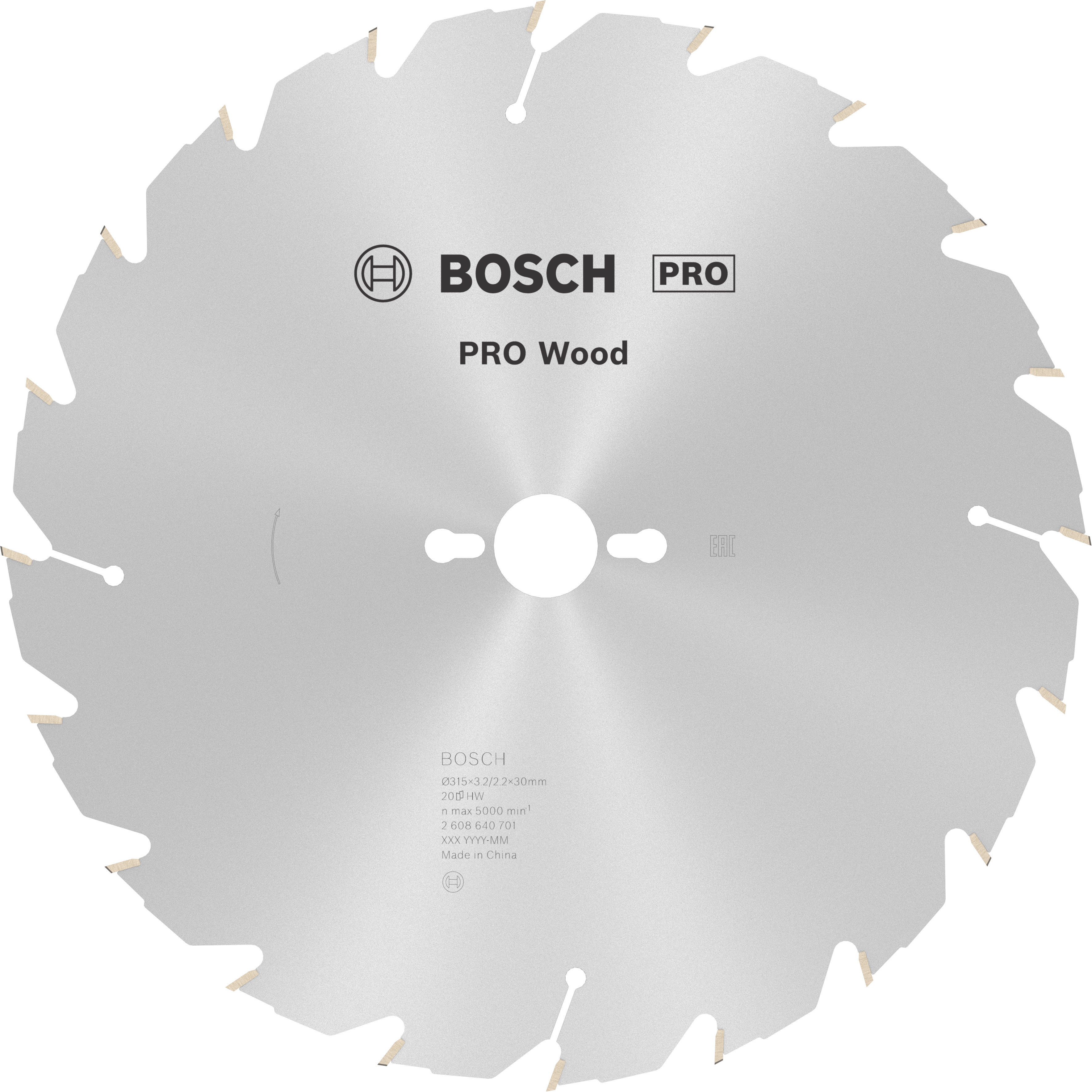 Bosch Accessoires Cirkelzaagblad Construct Wood 315 x 30 x 3,2 mm, 20 1st - 2608640701
