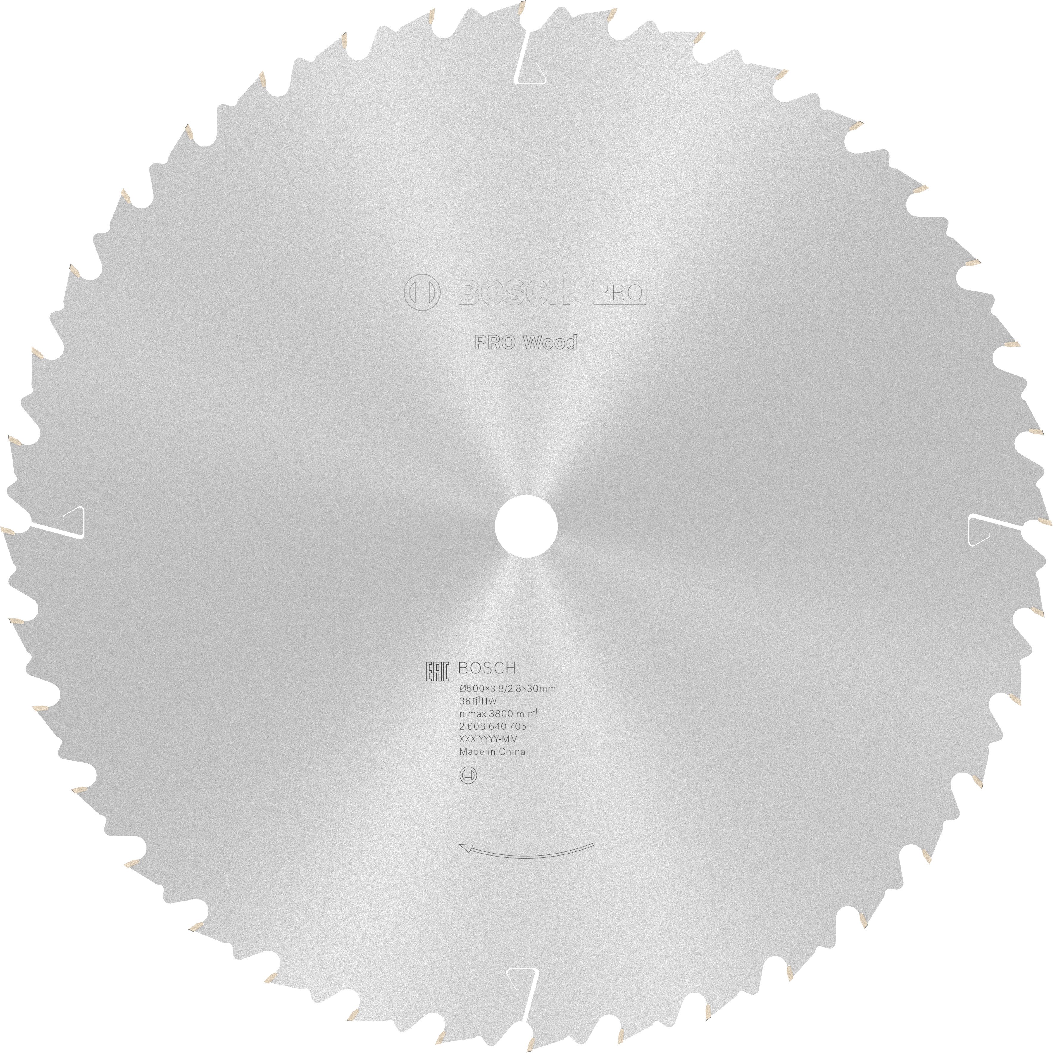 Bosch Accessoires Cirkelzaagblad Construct Wood 500 x 30 x 3,8 mm, 36 1st - 2608640705