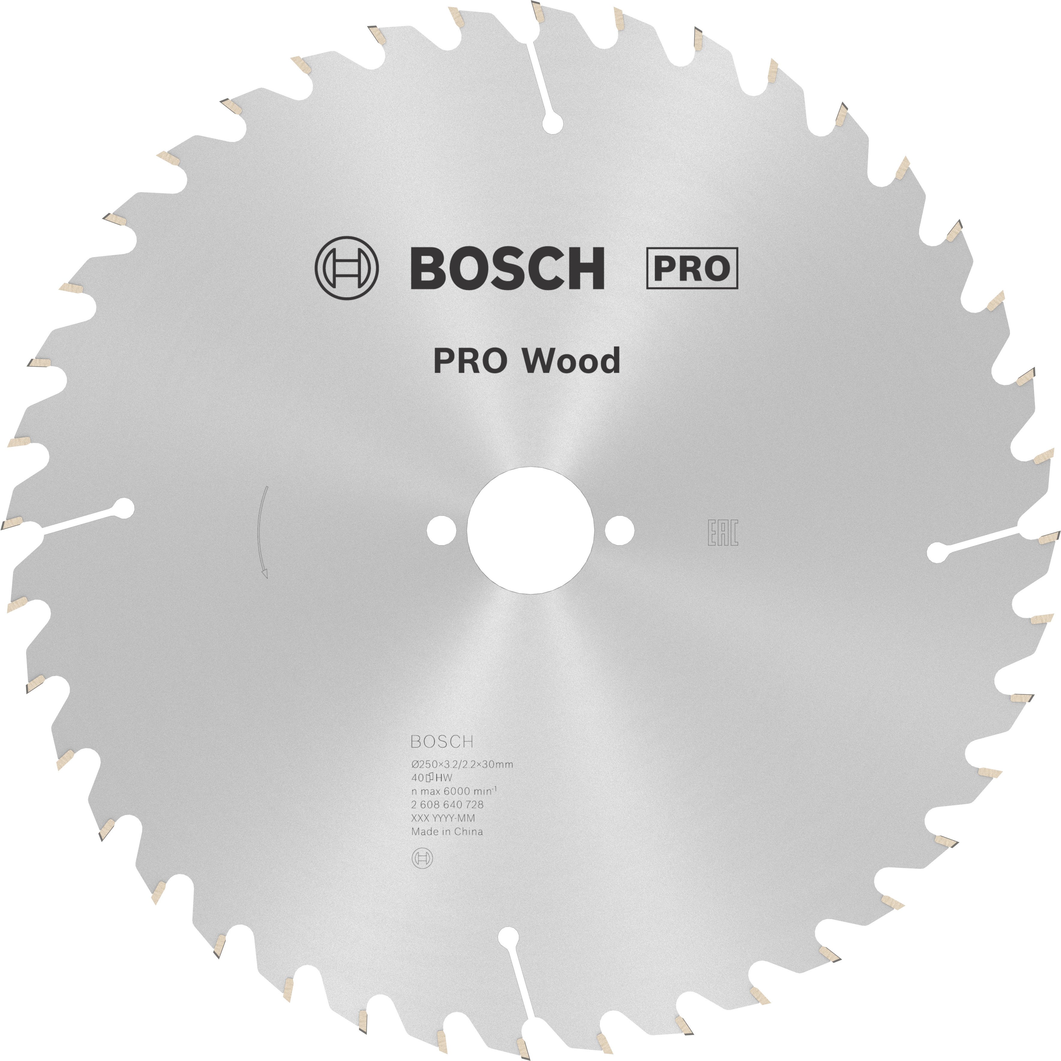 Bosch Accessoires Cirkelzaagblad Optiline Wood 250 x 30 x 3,2 mm, 40 1st - 2608640728