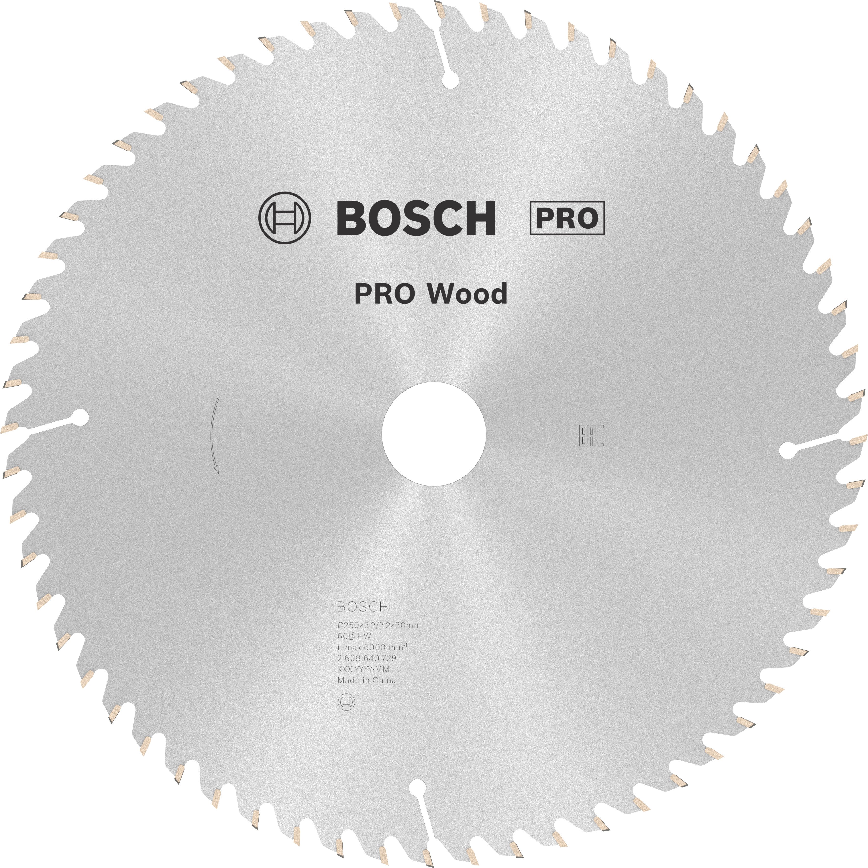 Bosch Accessoires Cirkelzaagblad Optiline Wood 250 x 30 x 3,2 mm, 60 1st - 2608640729