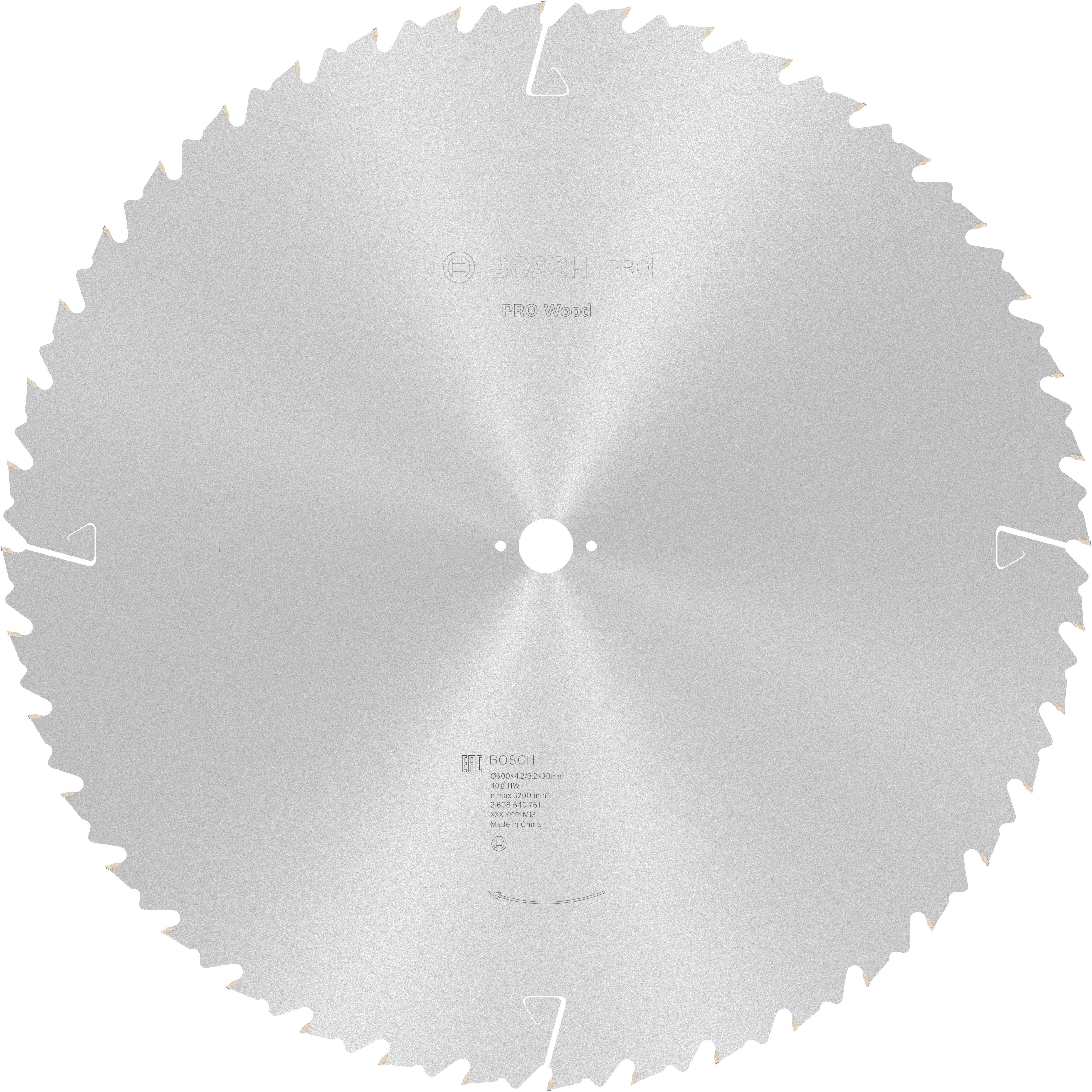 Bosch Accessoires Cirkelzaagblad Construct Wood 600 x 30 x 4,0 mm, 40 1st - 2608640761