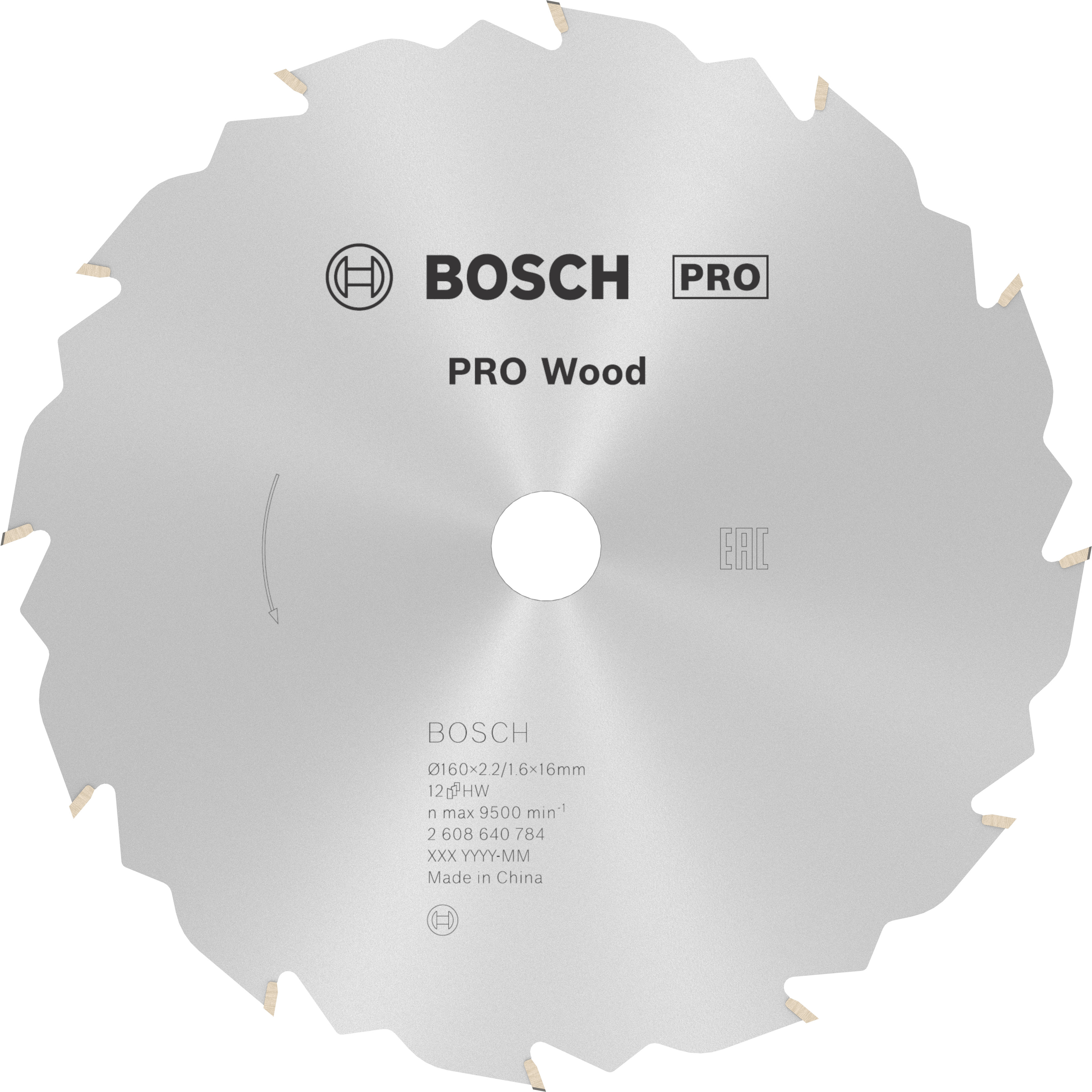 Bosch Accessoires Cirkelzaagblad Standard for Wood Speed 160 x 16 x 2,4 mm, 12 1st - 2608640784