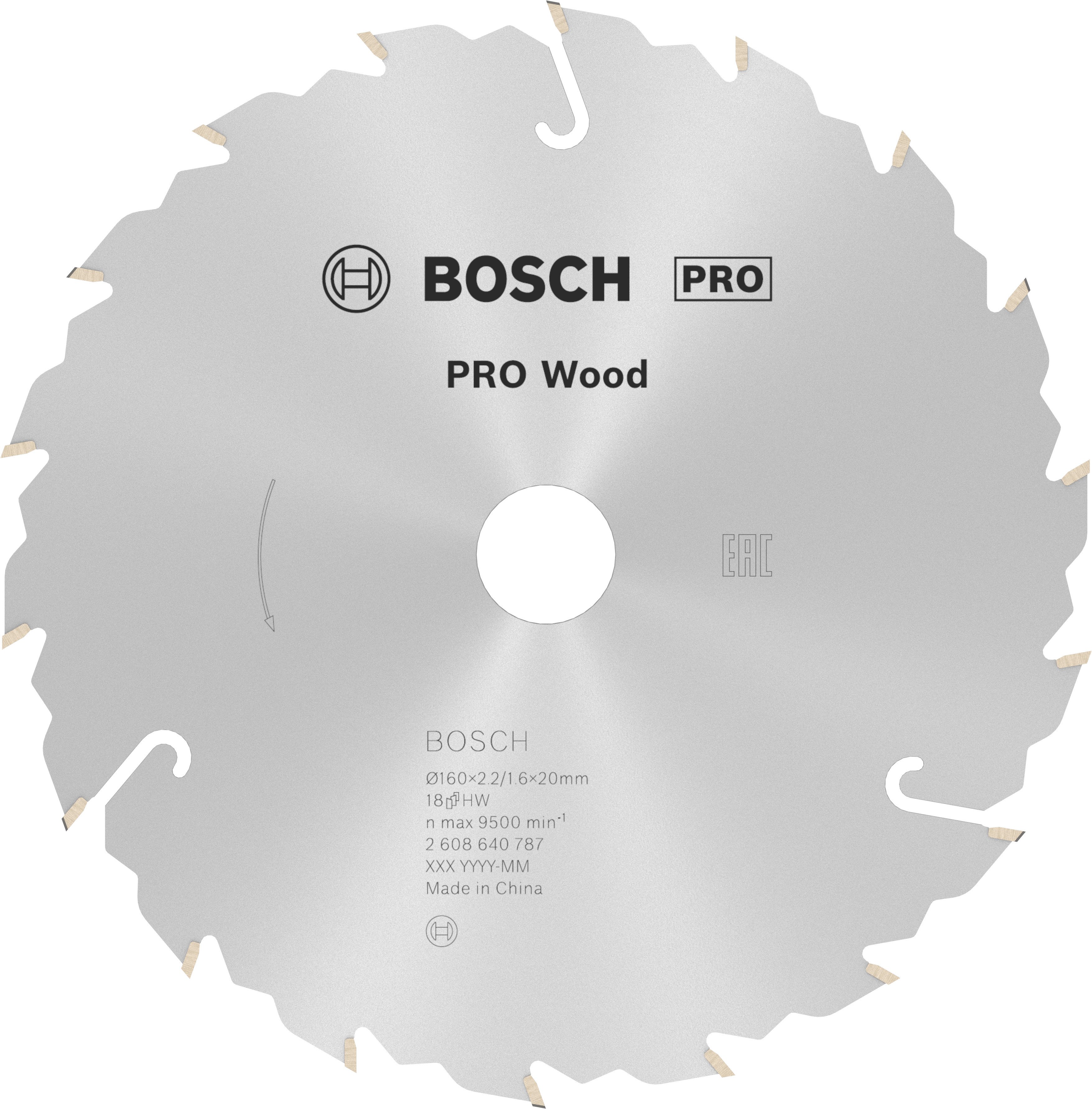 Bosch Accessoires Cirkelzaagblad Standard for Wood Speed 160 x 20 x 2,4 mm, 18 1st - 2608640787
