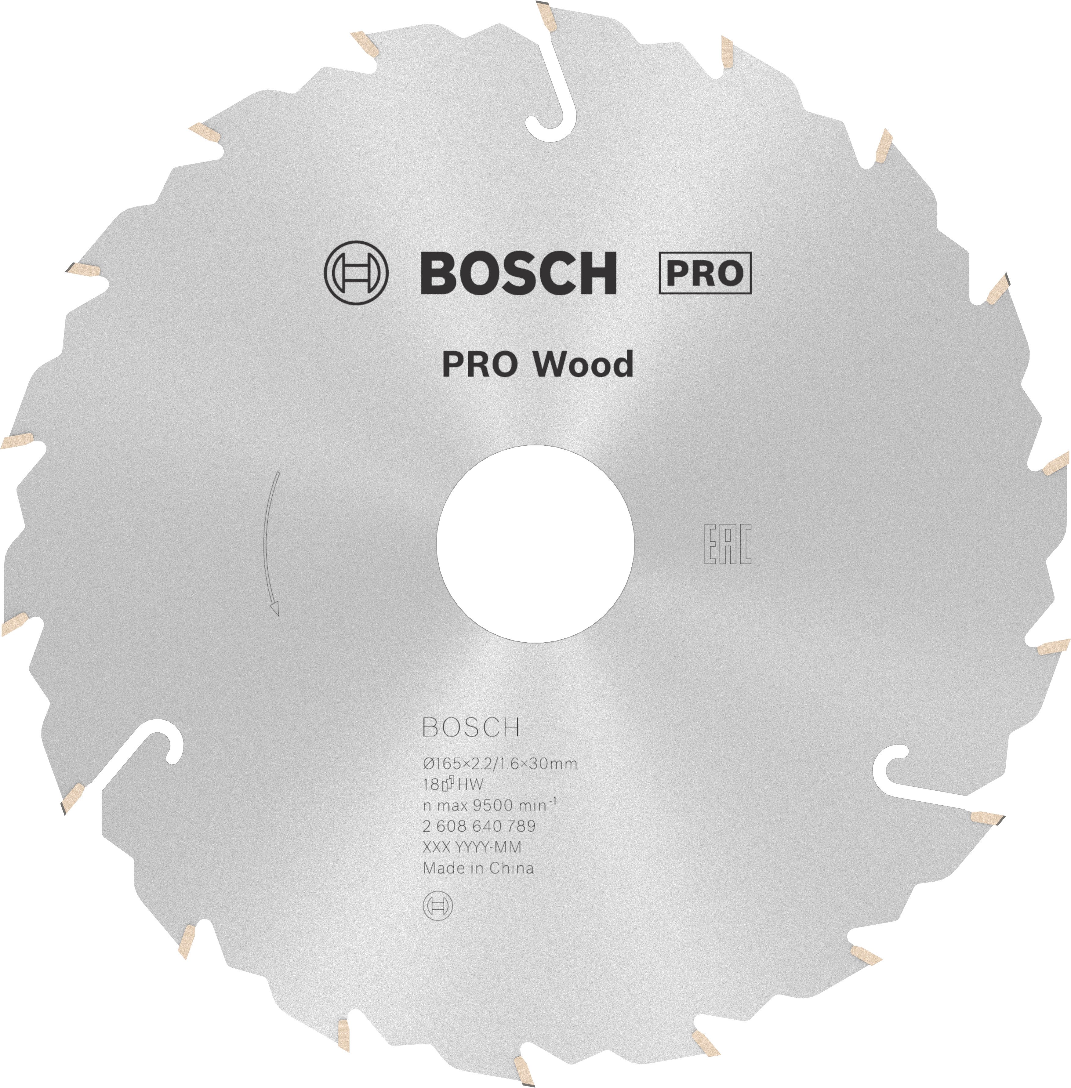 Bosch Accessoires Cirkelzaagblad Standard for Wood Speed 165 x 30/20 x 2,4 mm, 18 1st - 2608640789