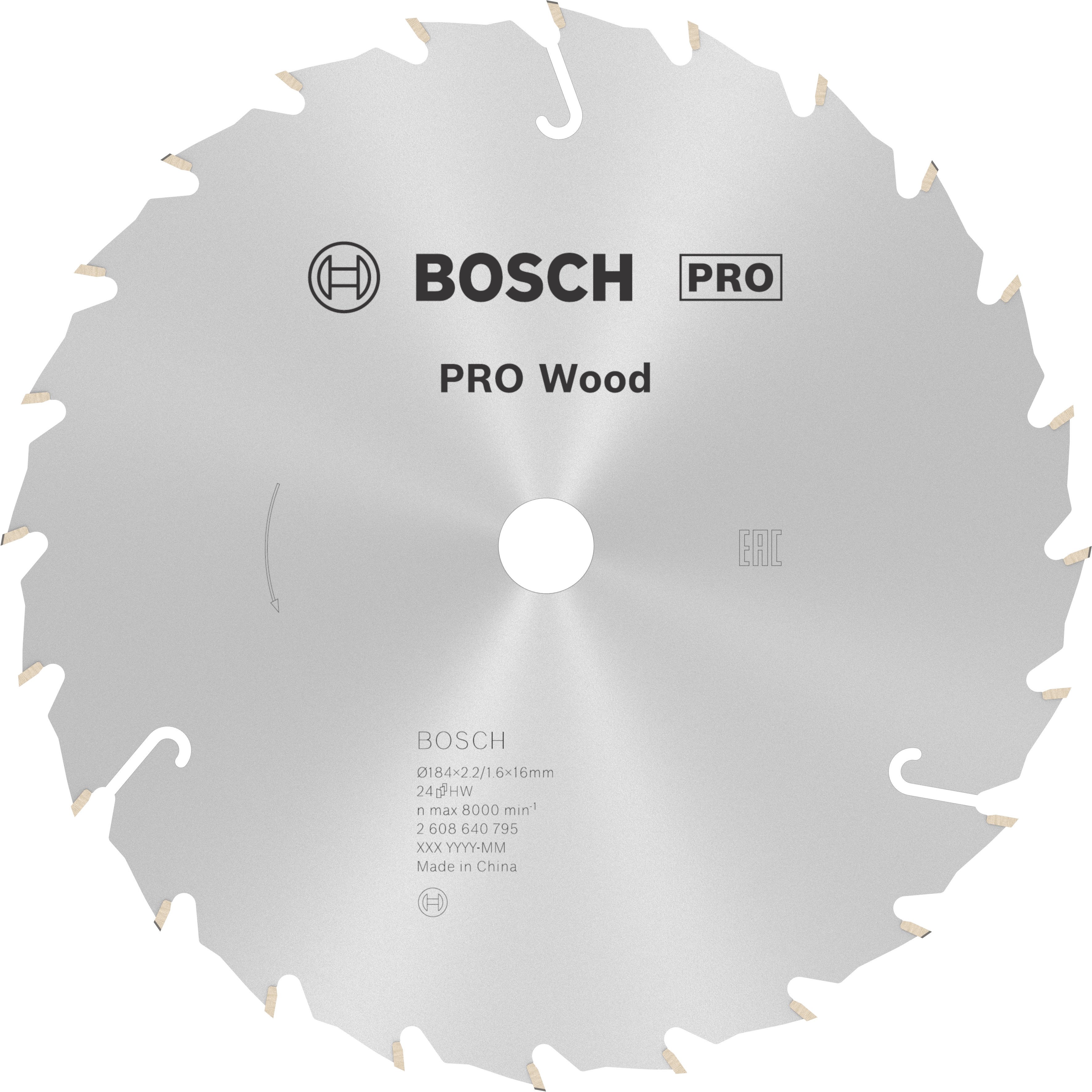 Bosch Accessoires Cirkelzaagblad Standard for Wood Speed 184 x 16 x 2,4 mm, 24 1st - 2608640795
