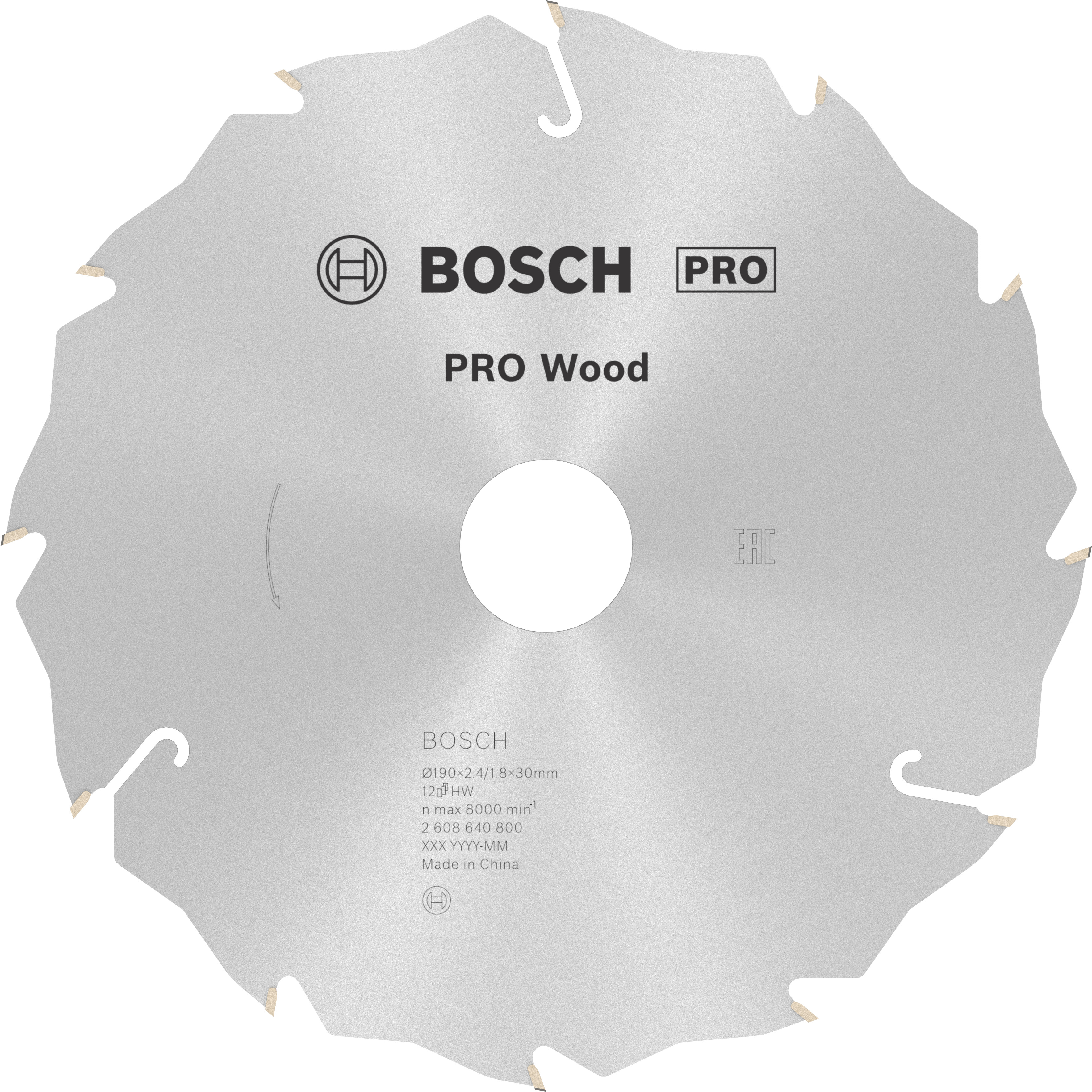Bosch Accessoires Cirkelzaagblad Standard for Wood Speed 190 x 30 x 2,6 mm, 12 1st - 2608640800